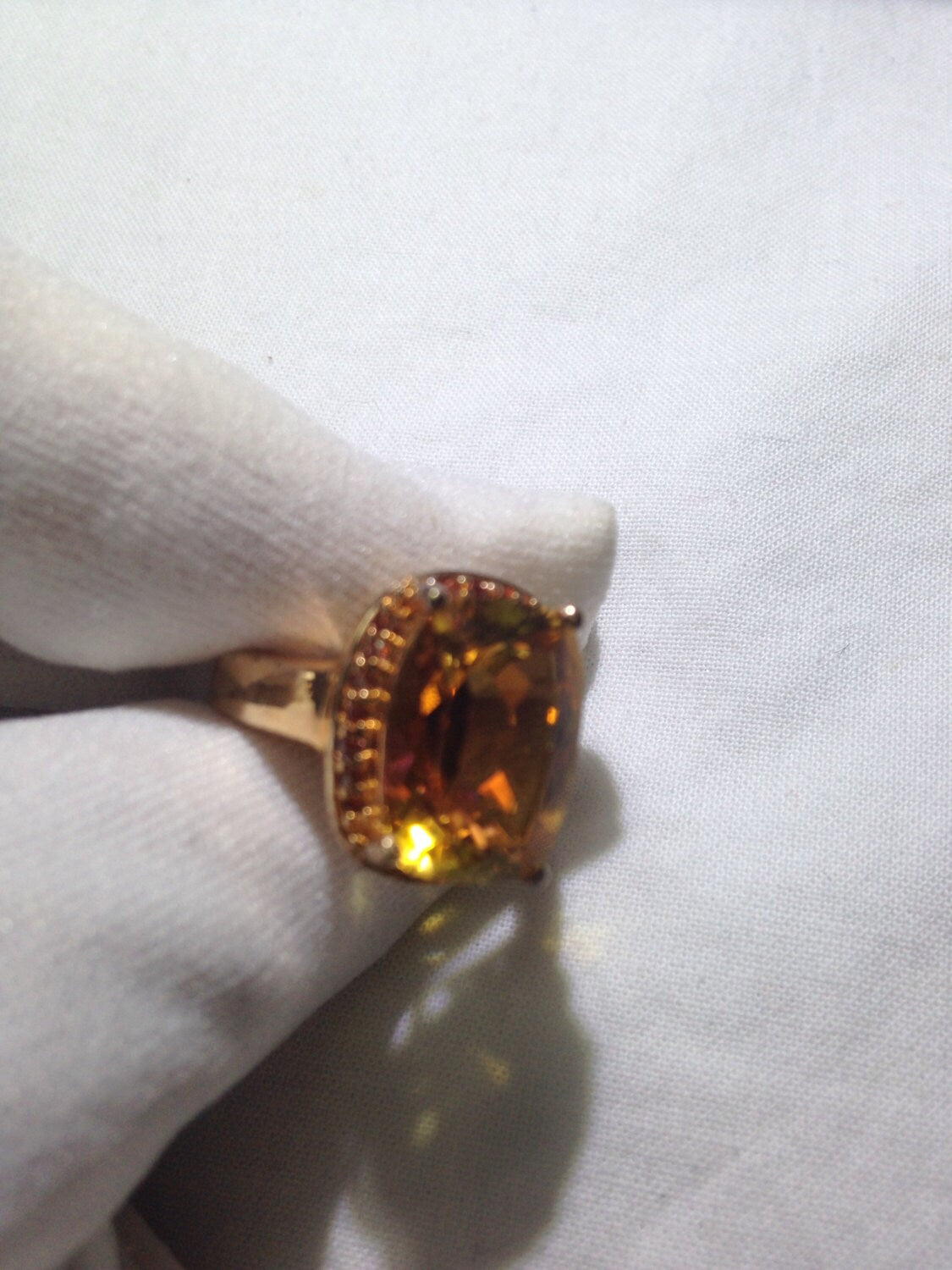 Vintage Handmade Golden Genuine Citrine 925 Sterling Silver gothic Ring