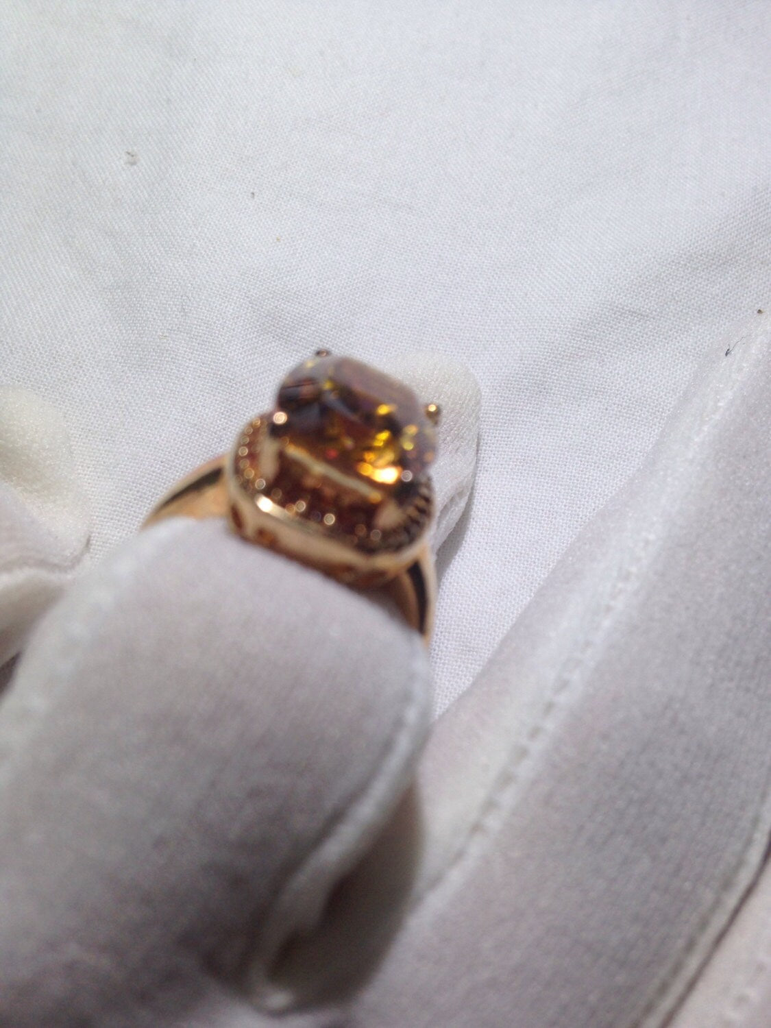 Vintage Handmade Golden Genuine Citrine 925 Sterling Silver gothic Ring