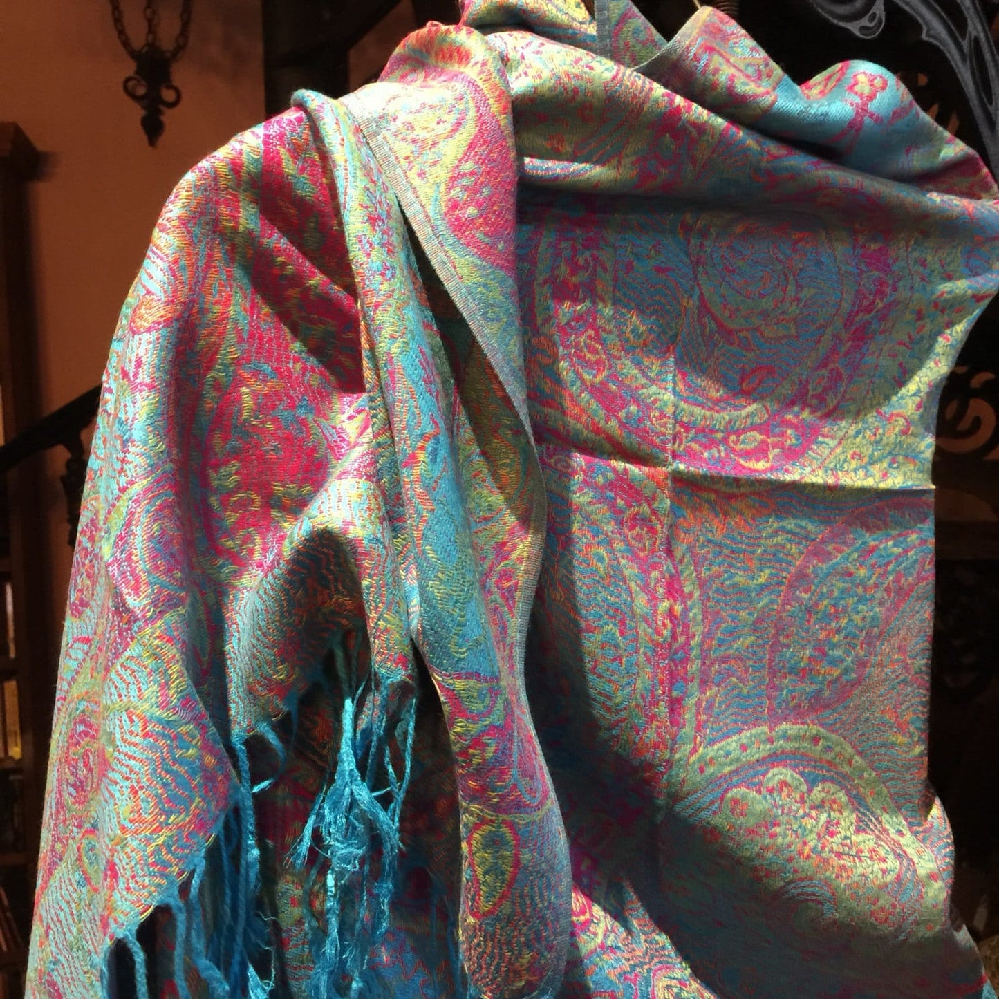 Vintage Paisley Brocade Pashmina Scarf Wrap Shawl