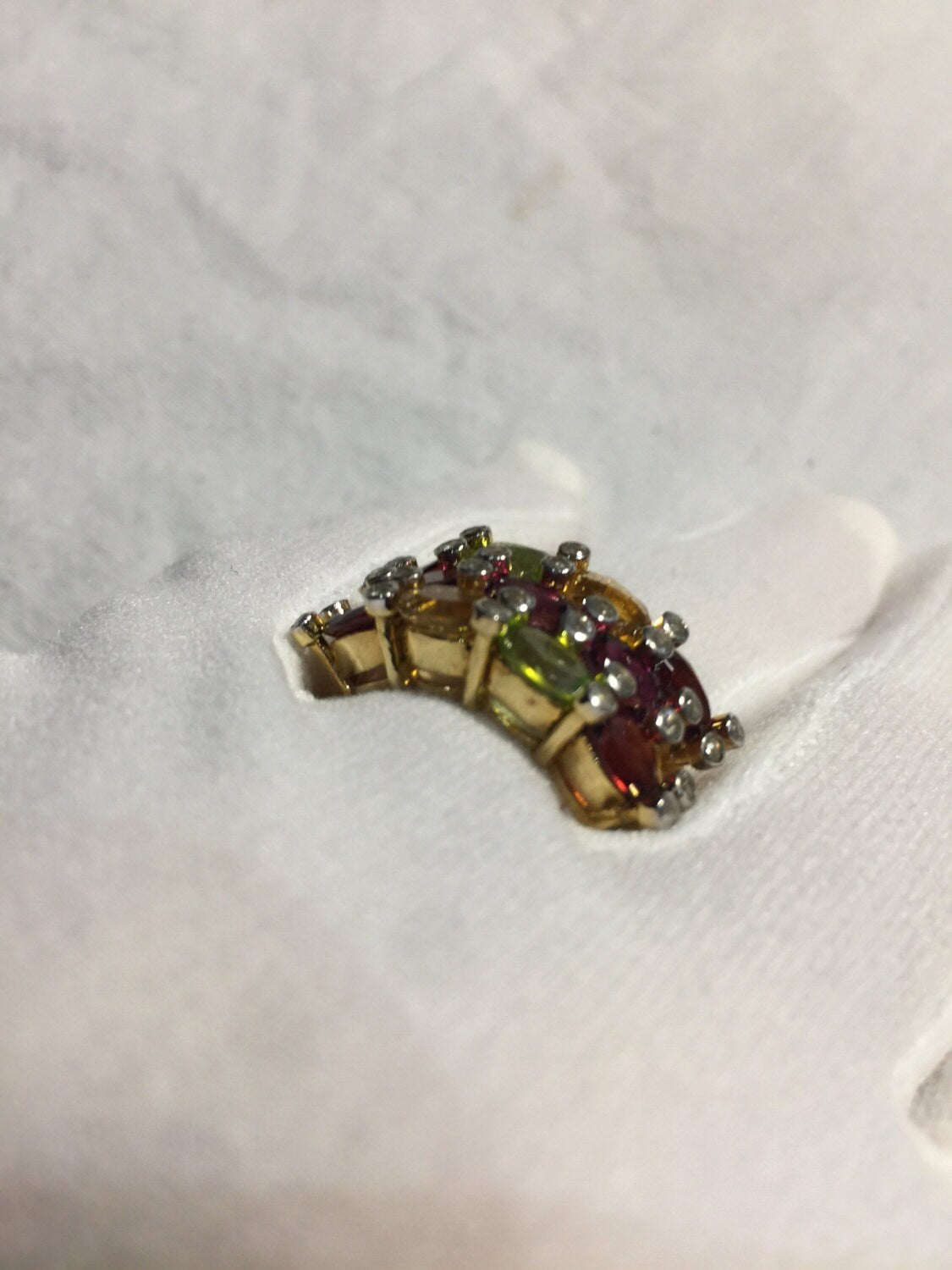 Vintage Mixed Genuine Gemstones 925 Sterling Silver Ring