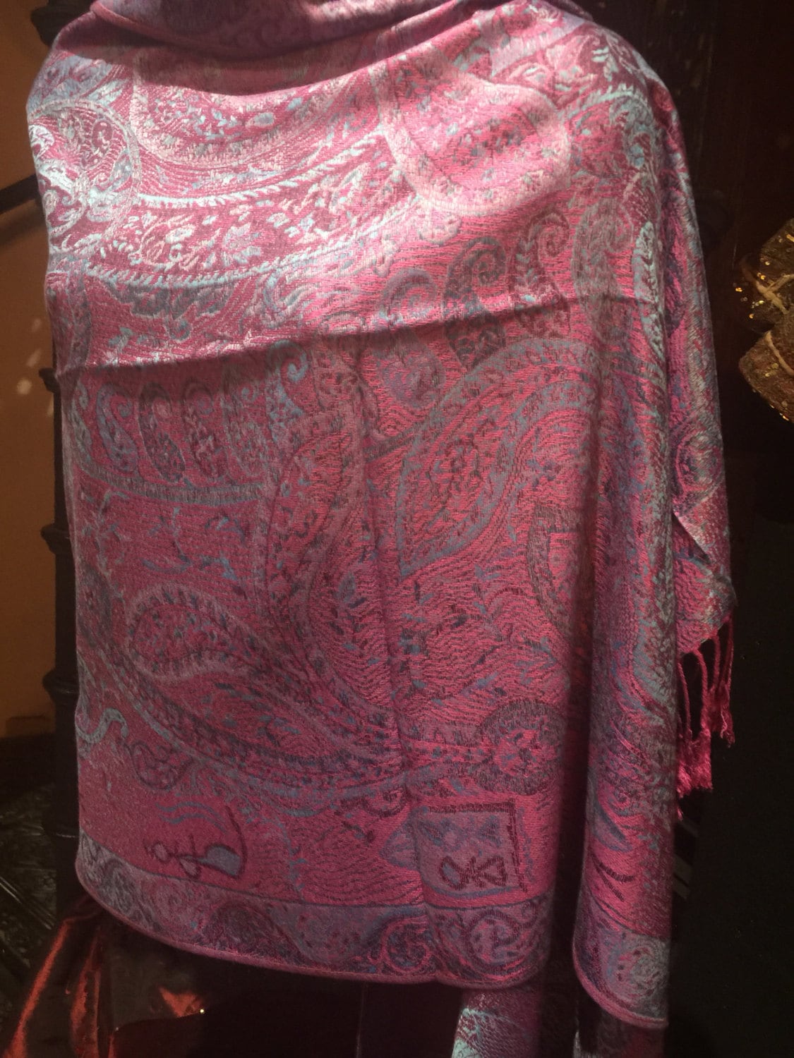 Vintage Paisley Brocade Pashmina Scarf Wrap