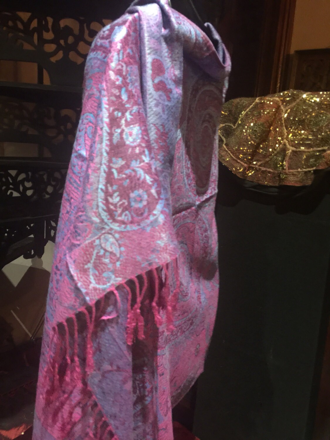 Vintage Paisley Brocade Pashmina Scarf Wrap