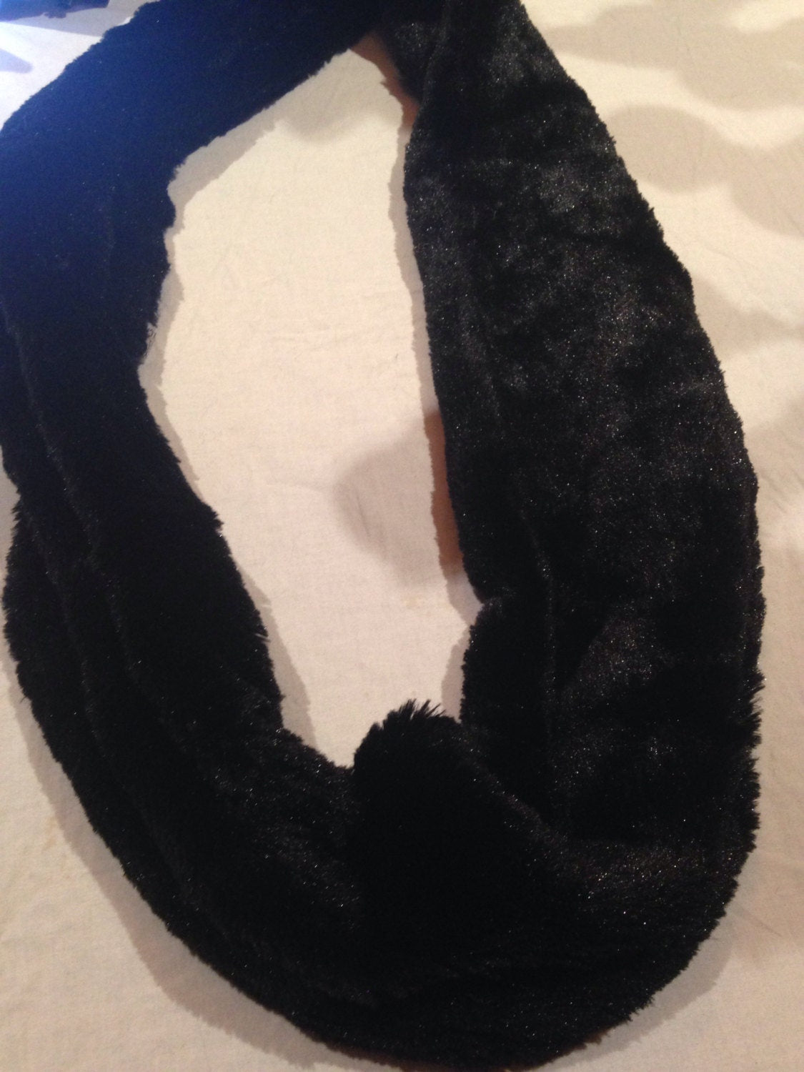 Antique Vintage Styled Infinity Scarf Cool Furry Knit