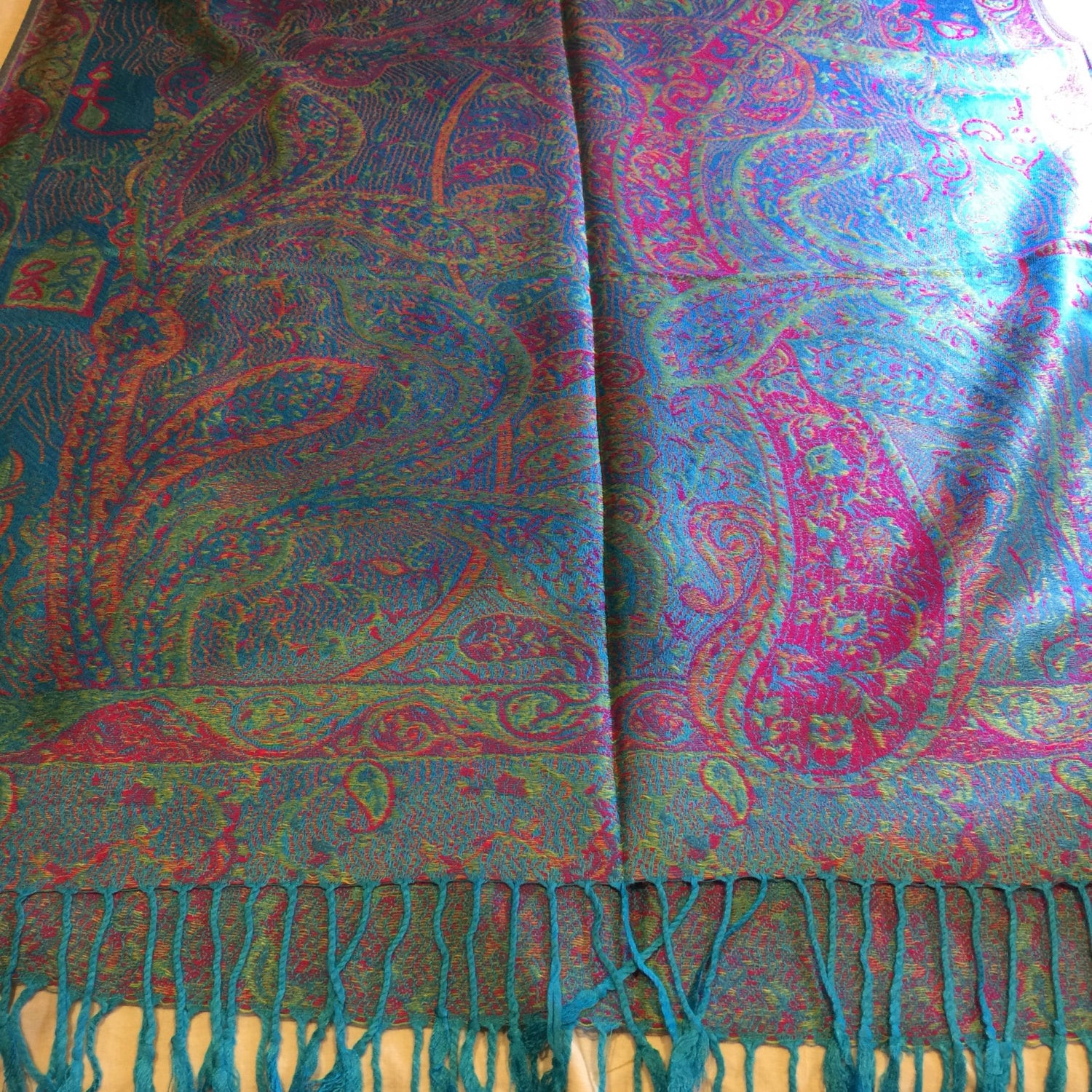 Vintage Paisley Brocade Pashmina Scarf Wrap Shawl