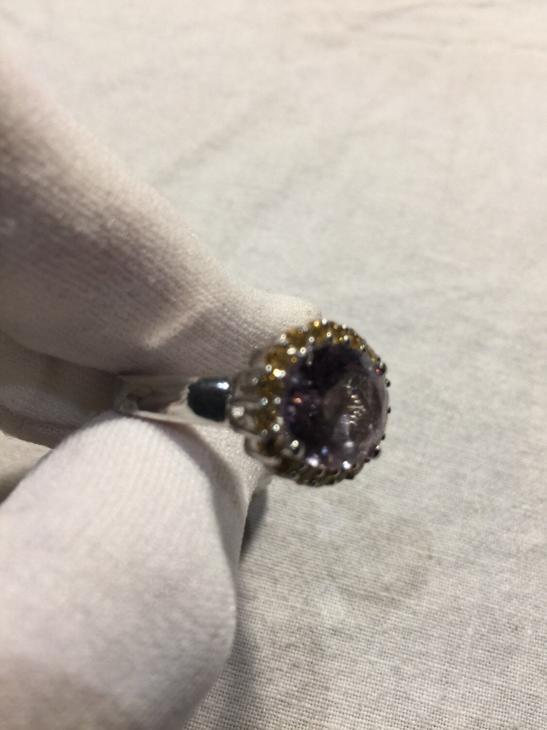 Vintage Handmade Deep Purple Genuine Amethyst Setting 925 Sterling Silver Gothic Ring