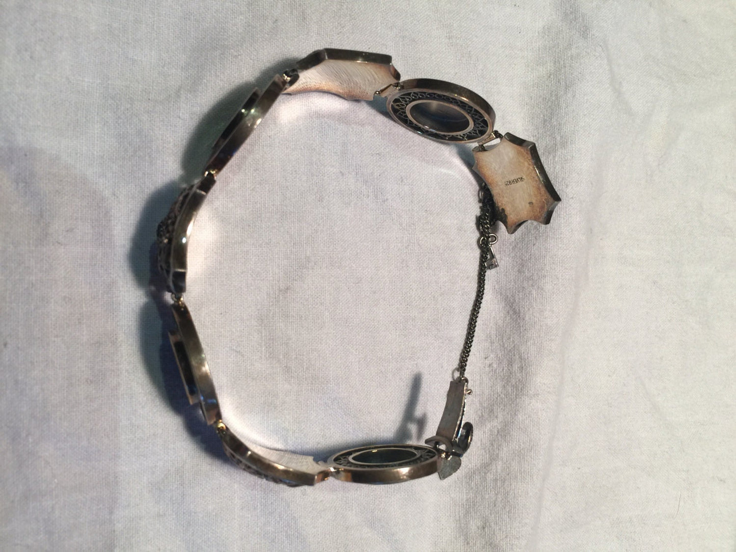 Vintage Sterling Silver Filligree Chinese Lucky Bracelet