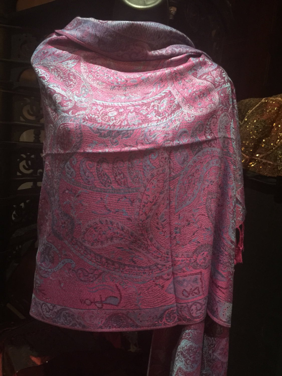 Vintage Paisley Brocade Pashmina Scarf Wrap