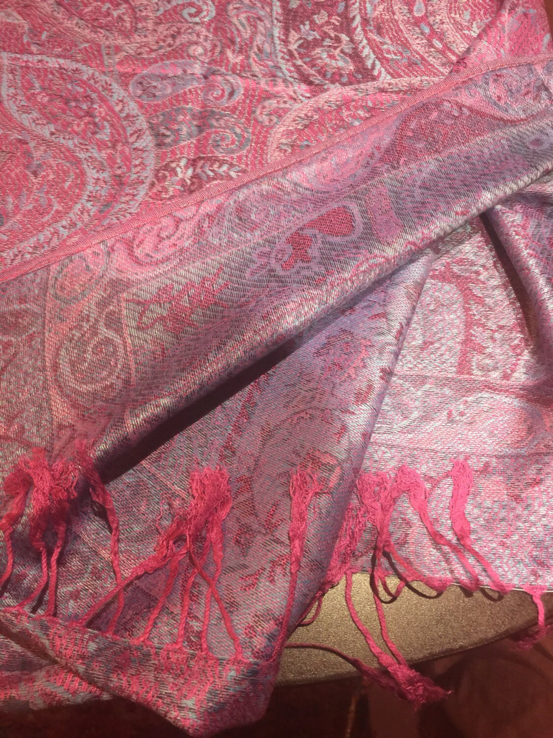 Vintage Paisley Brocade Pashmina Scarf Wrap