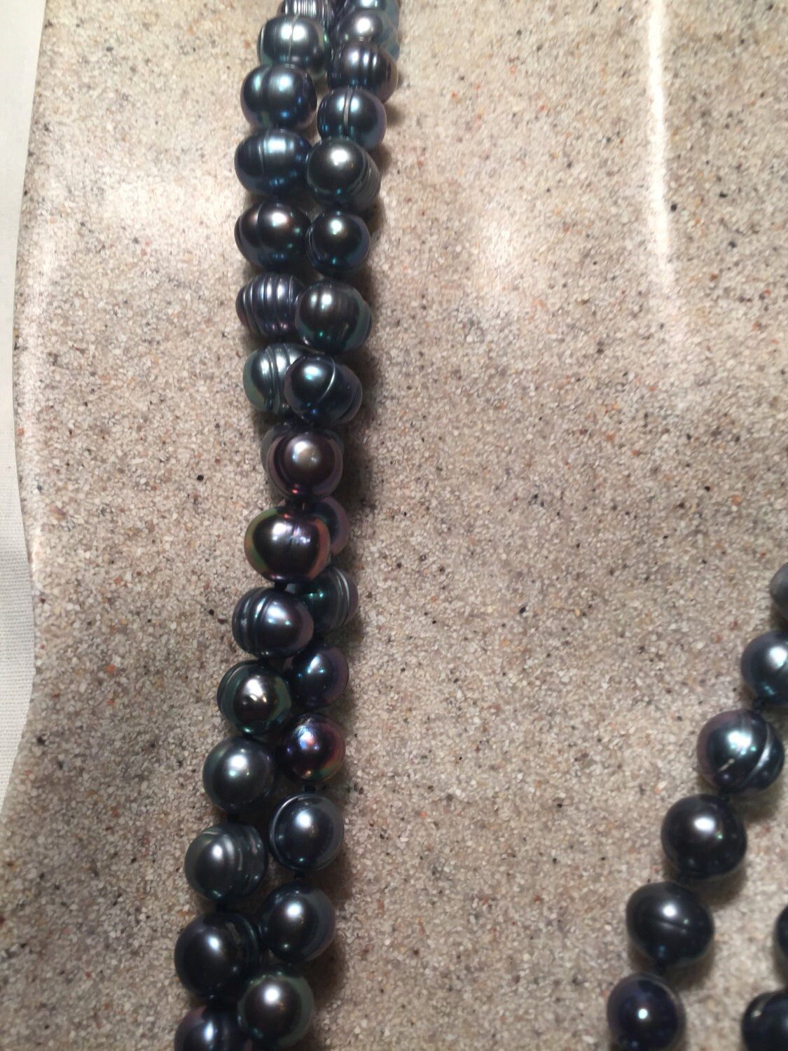 Hand Knotted Large Black Pearl Necklace