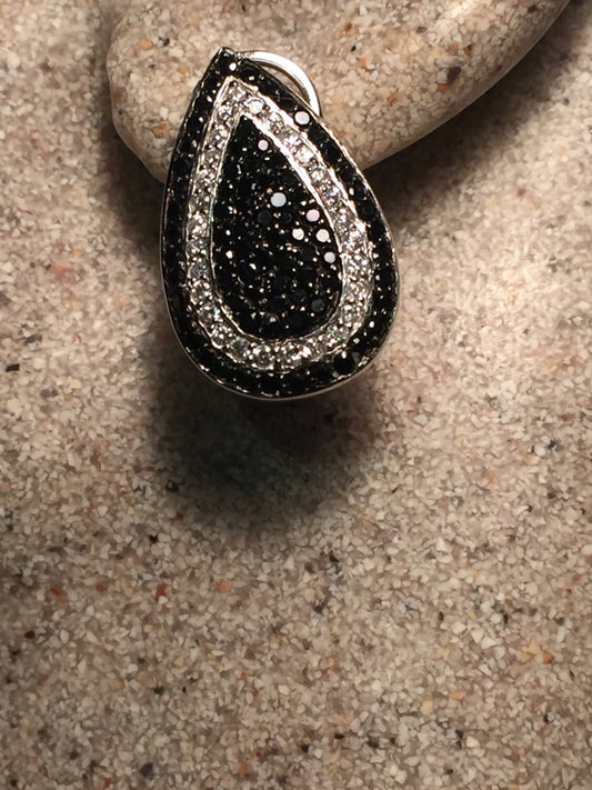 Vintage Black Crystal Diamond Look Chandelier Earrings
