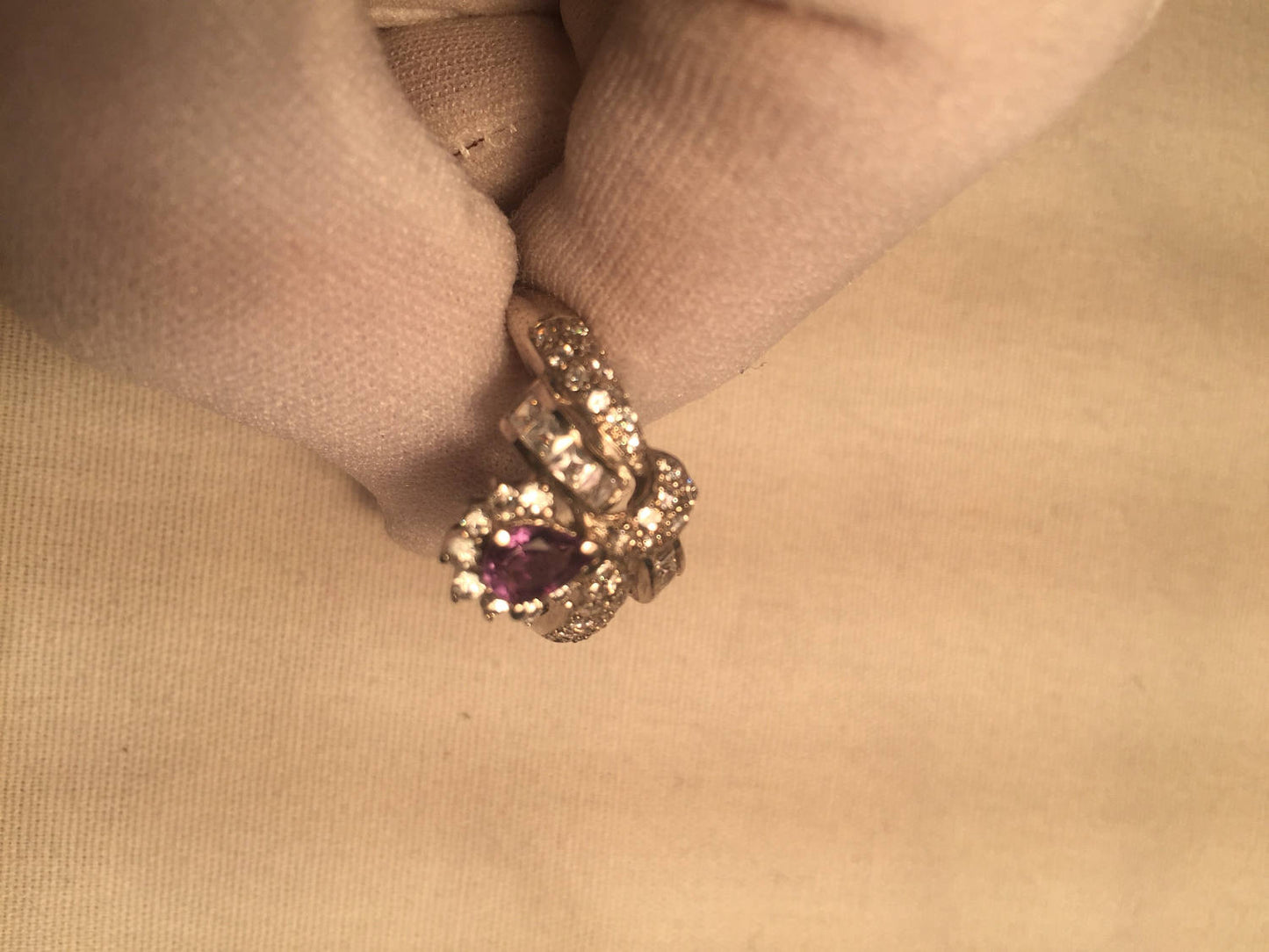 Vintage Handmade Genuine Purple Amethyst Filigree Setting 925 Sterling Silver Gothic Ring