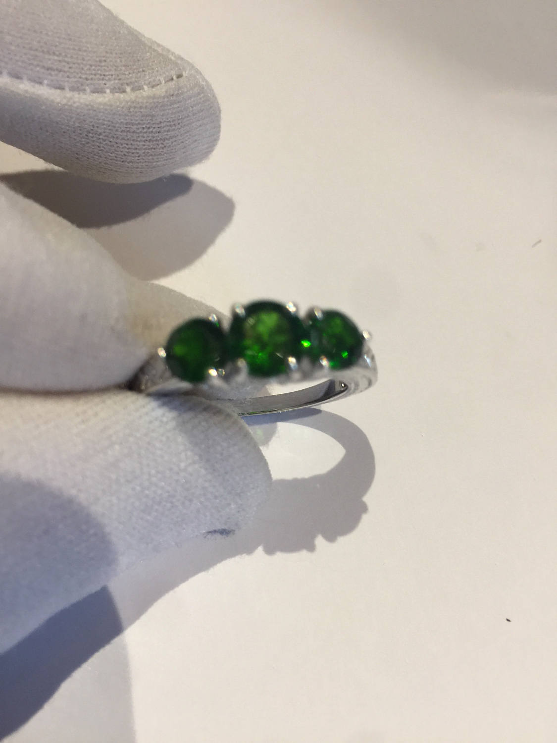 Vintage Handmade Green Chrome Diopside Filigree Setting Sterling Silver Gothic Ring