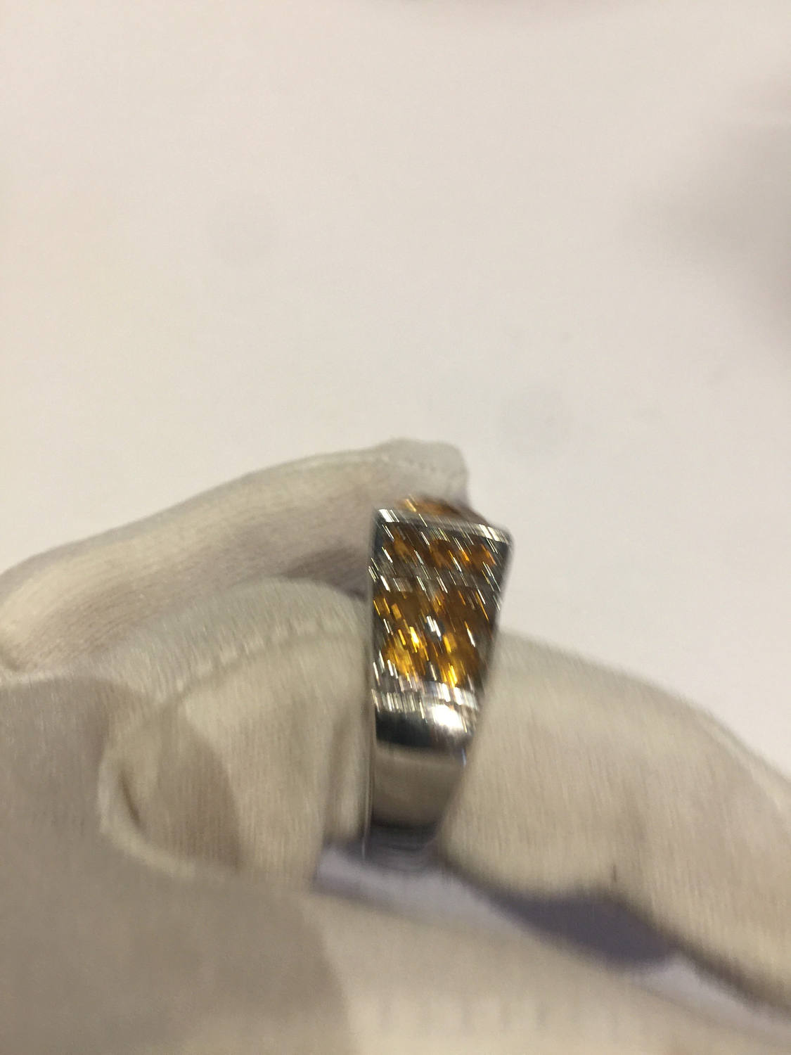 Vintage Handmade Golden Genuine Citrine 925 Sterling Silver Gothic Ring