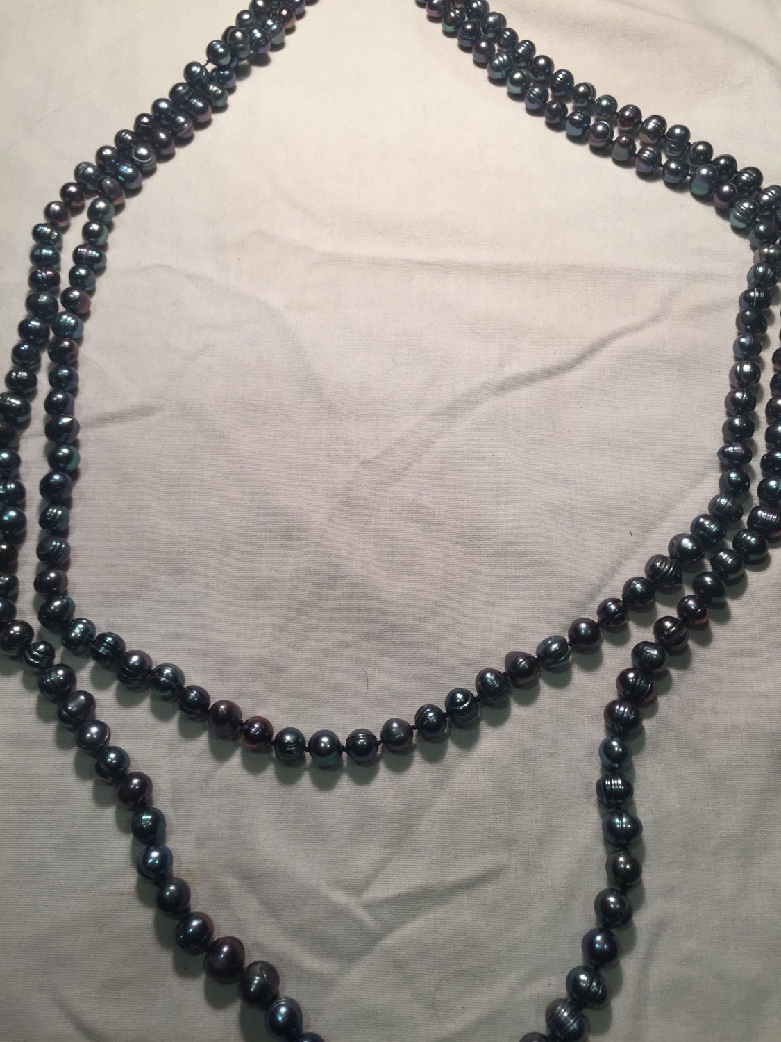 Hand Knotted Large Black Pearl Necklace