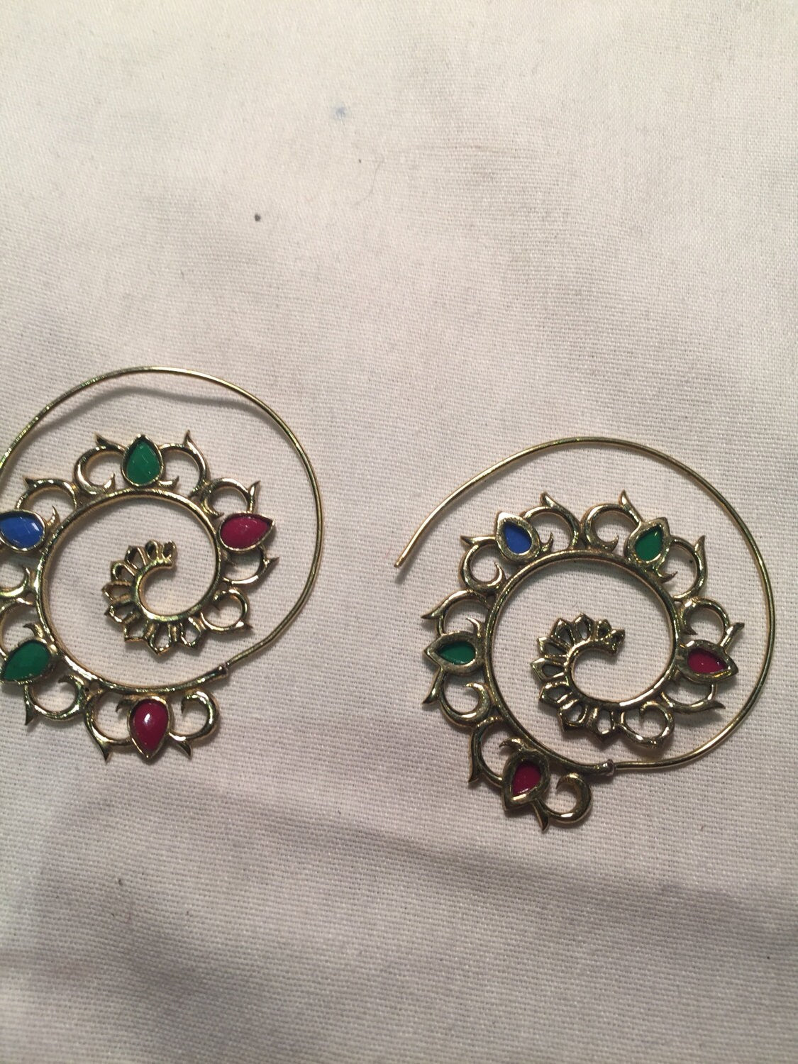 Vintage Golden Bronze Lace Dangle Earrings