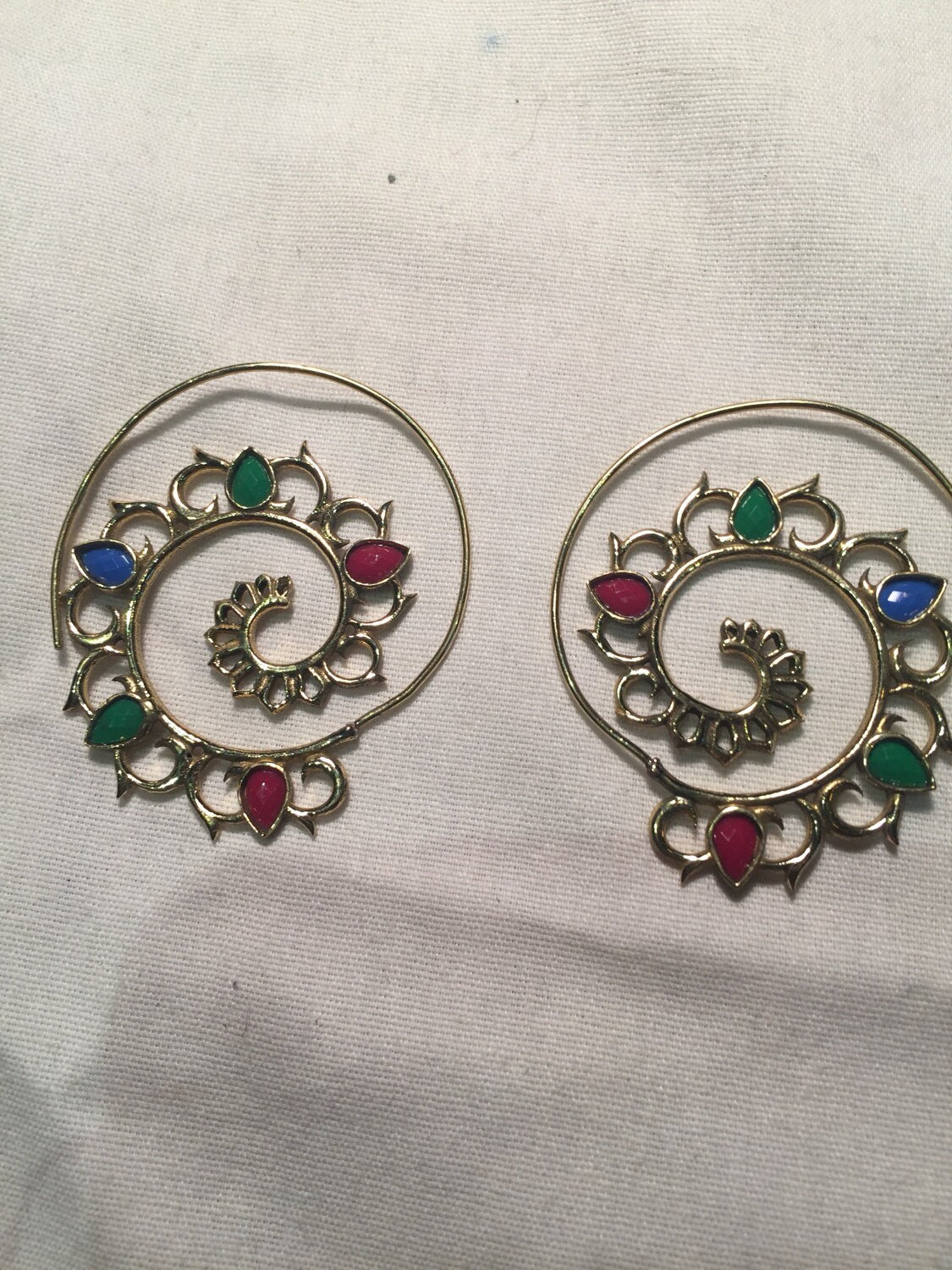 Vintage Golden Bronze Lace Dangle Earrings