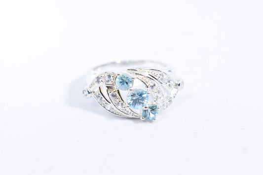 Vintage Genuine Blue Topaz 925 Sterling Silver Ring