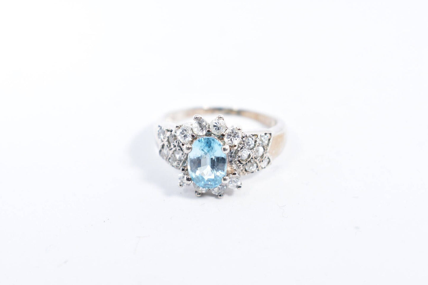 Vintage Genuine Blue Topaz 925 Sterling Silver Ring