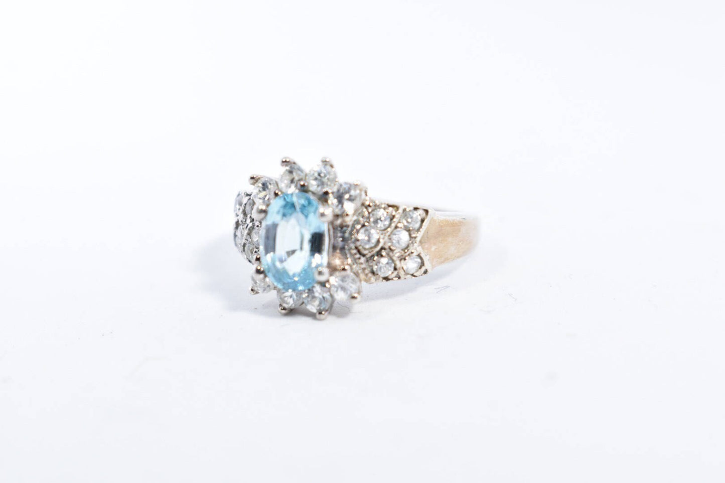 Vintage Genuine Blue Topaz 925 Sterling Silver Ring