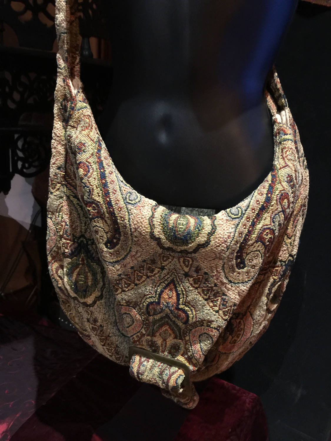 Vintage Hand Made cross body paisly Brocade messenger Hand Bag