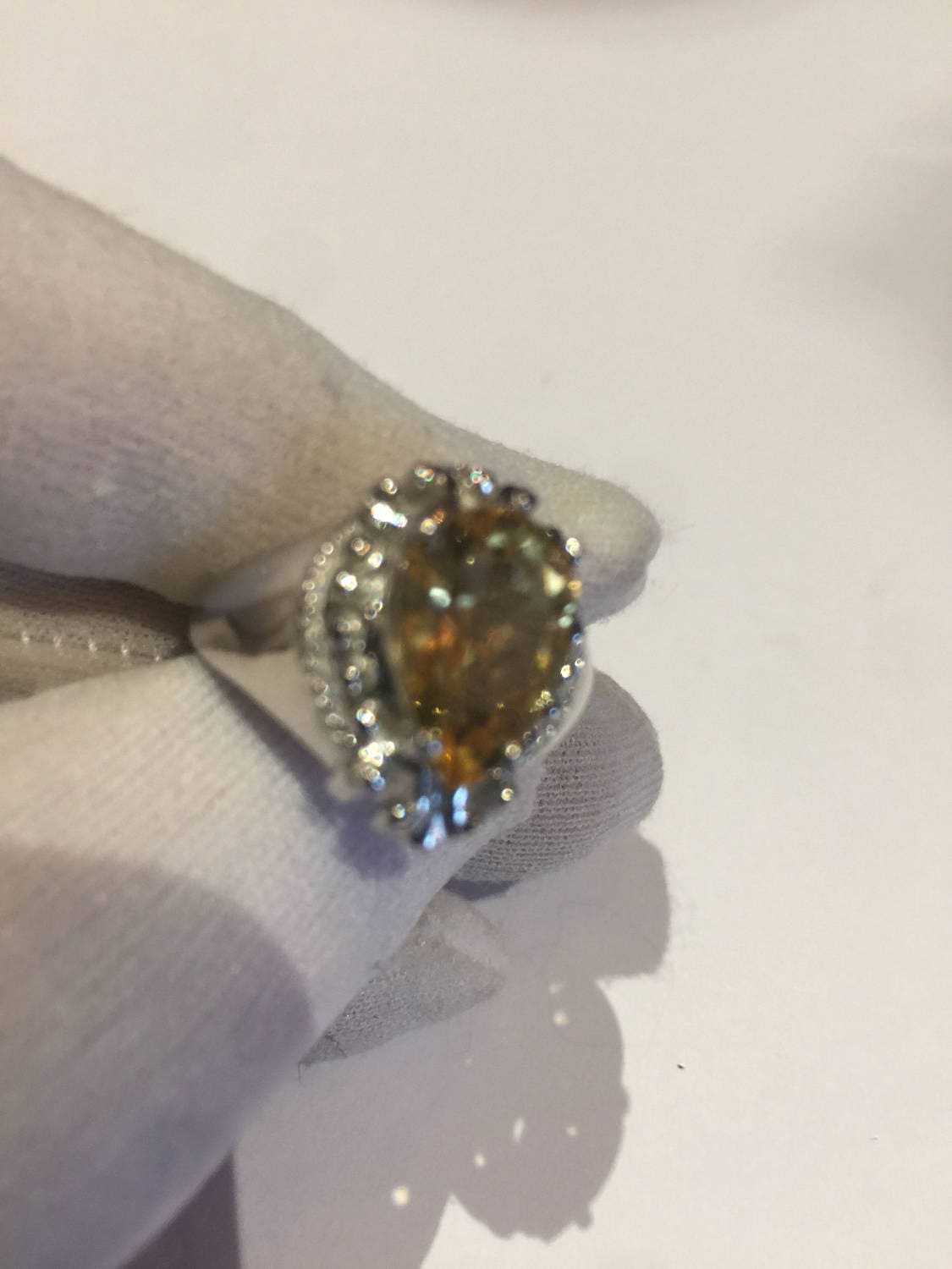 Vintage Handmade Golden Genuine Citrine 925 Sterling Silver Gothic Ring