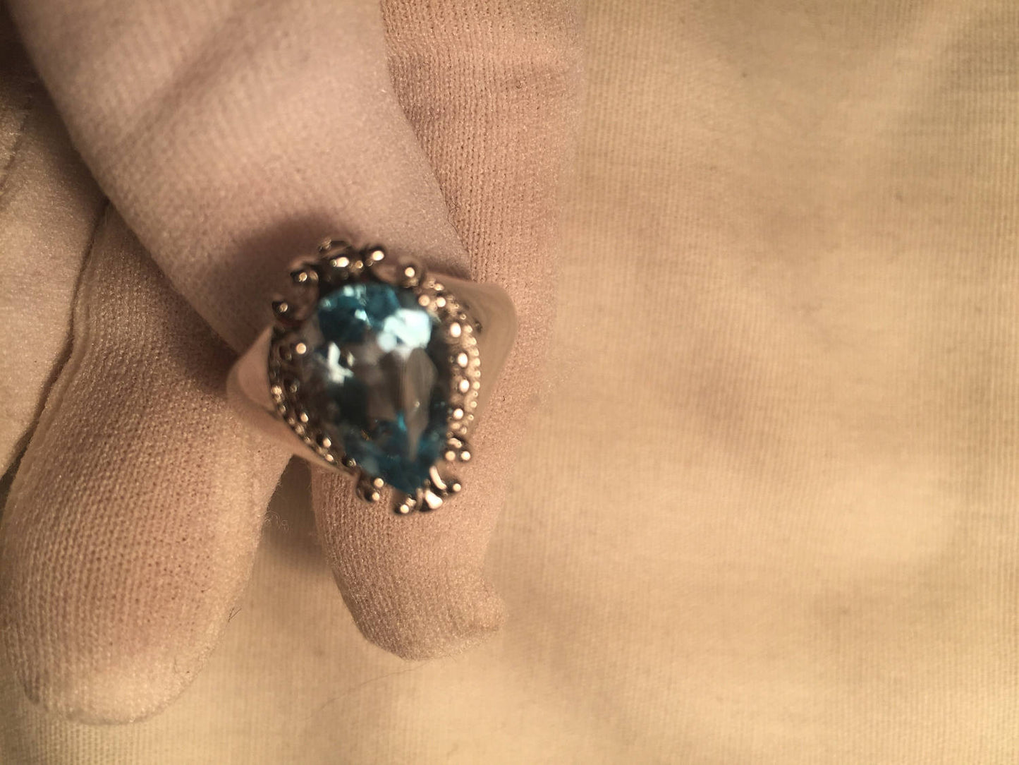 Vintage London Blue Topaz in 925 Sterling Silver Ring