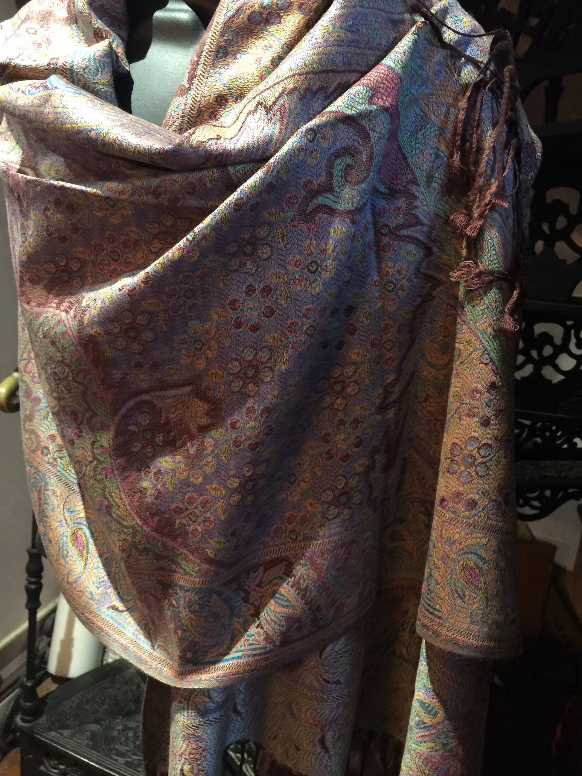 Vintage Paisley Brocade Pashmina Scarf Wrap Shawl