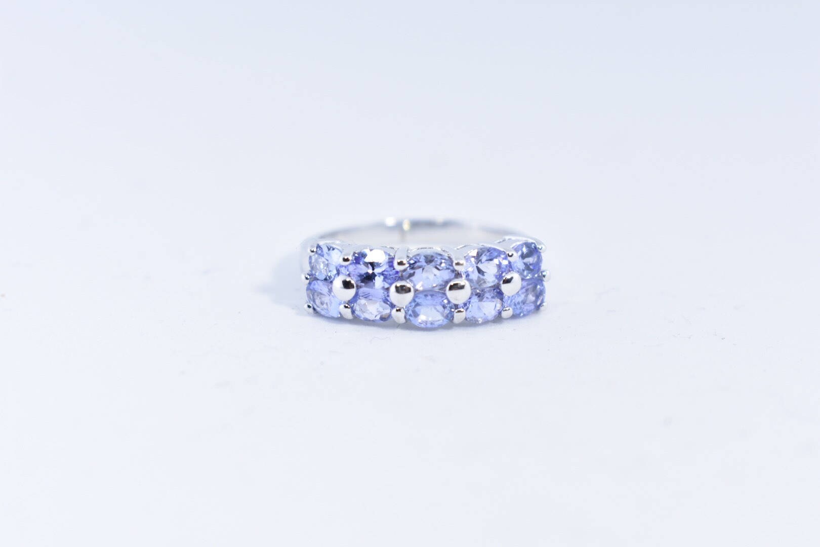 Vintage Handmade Blue Tanzanite Setting 925 Sterling Silver Gothic Ring