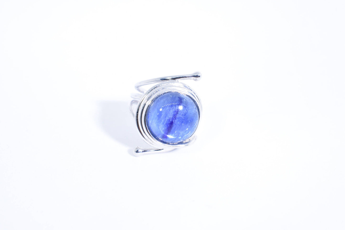 Vintage Genuine Blue Kyanite 925 Sterling Silver Cocktail Statement Ring