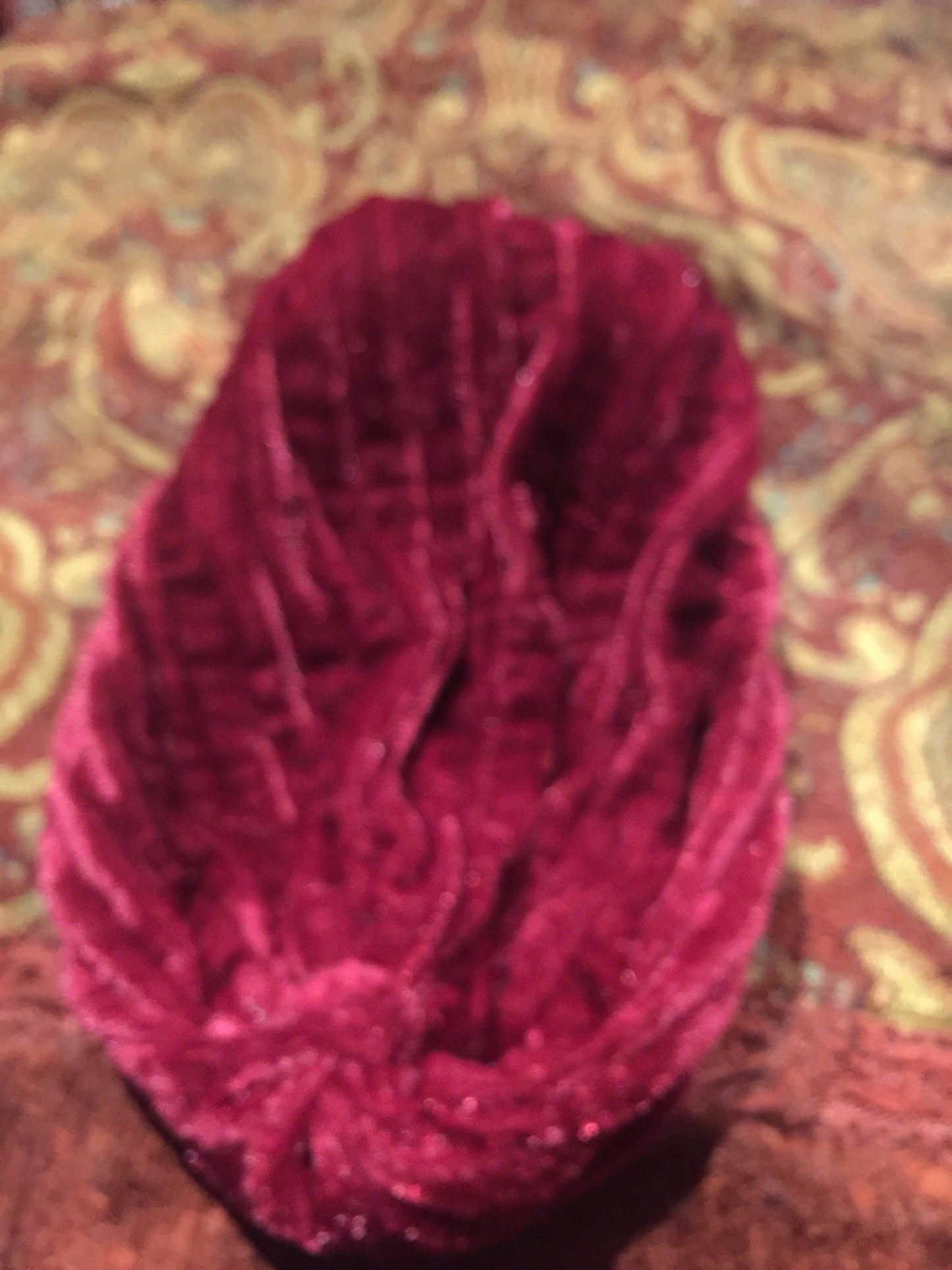 Vintage Wine Red Stretch Velvet Deco Turbin Hat