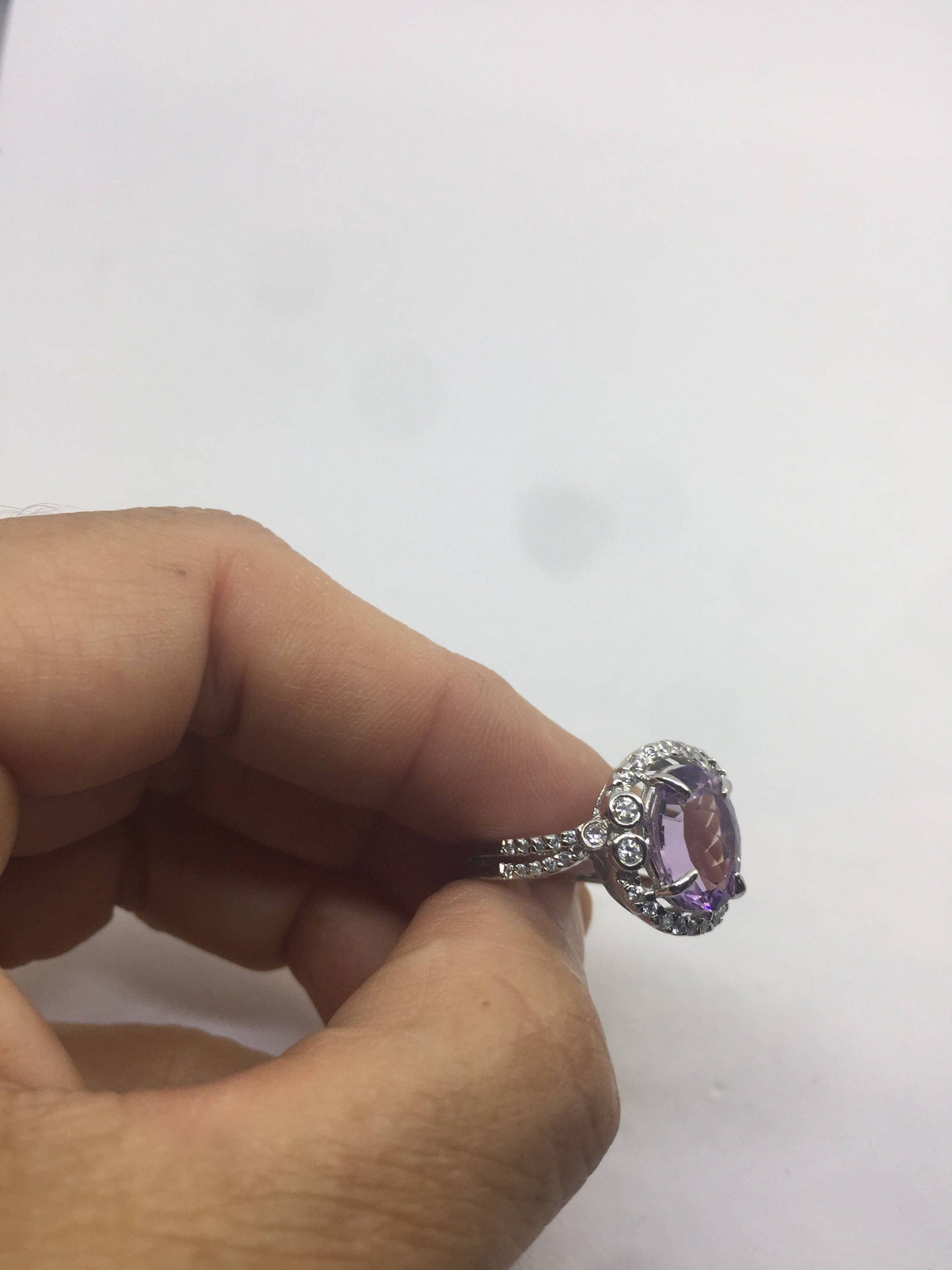 Vintage Handmade Genuine Purple Amethyst Filigree Setting 925 Sterling Silver Gothic can be resized