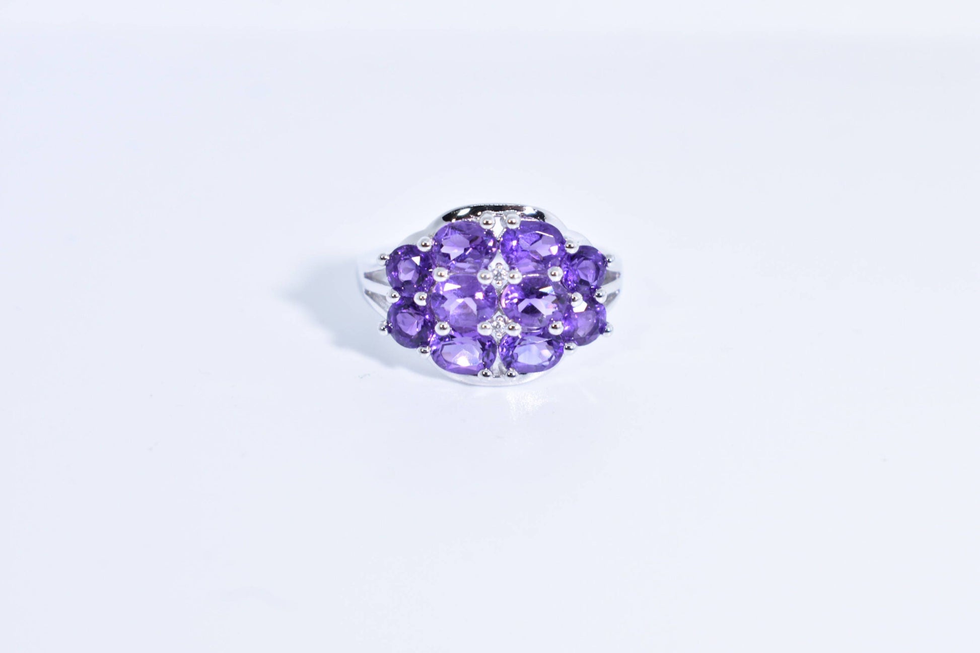 Vintage Handmade Genuine Purple Amethyst Filigree Setting 925 Sterling Silver Gothic Ring