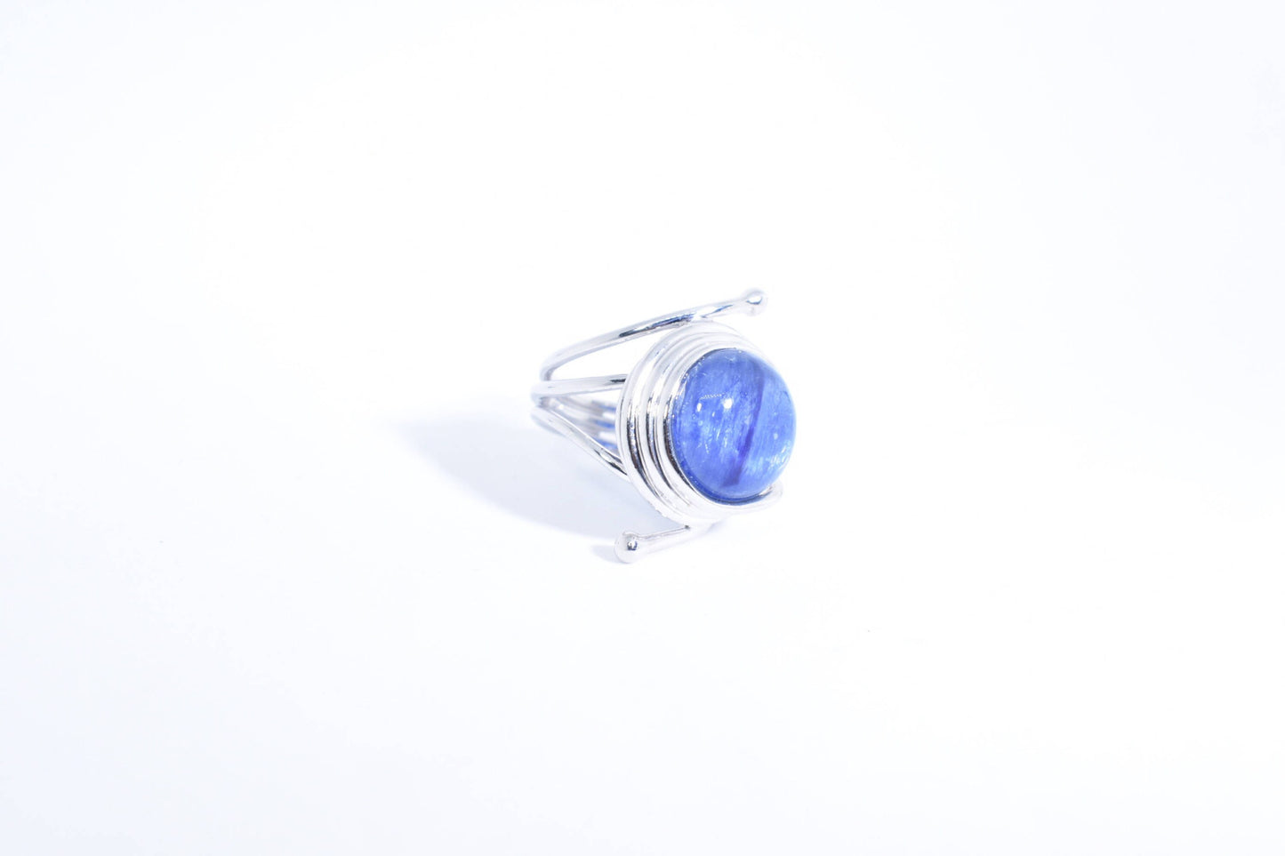 Vintage Genuine Blue Kyanite 925 Sterling Silver Cocktail Statement Ring