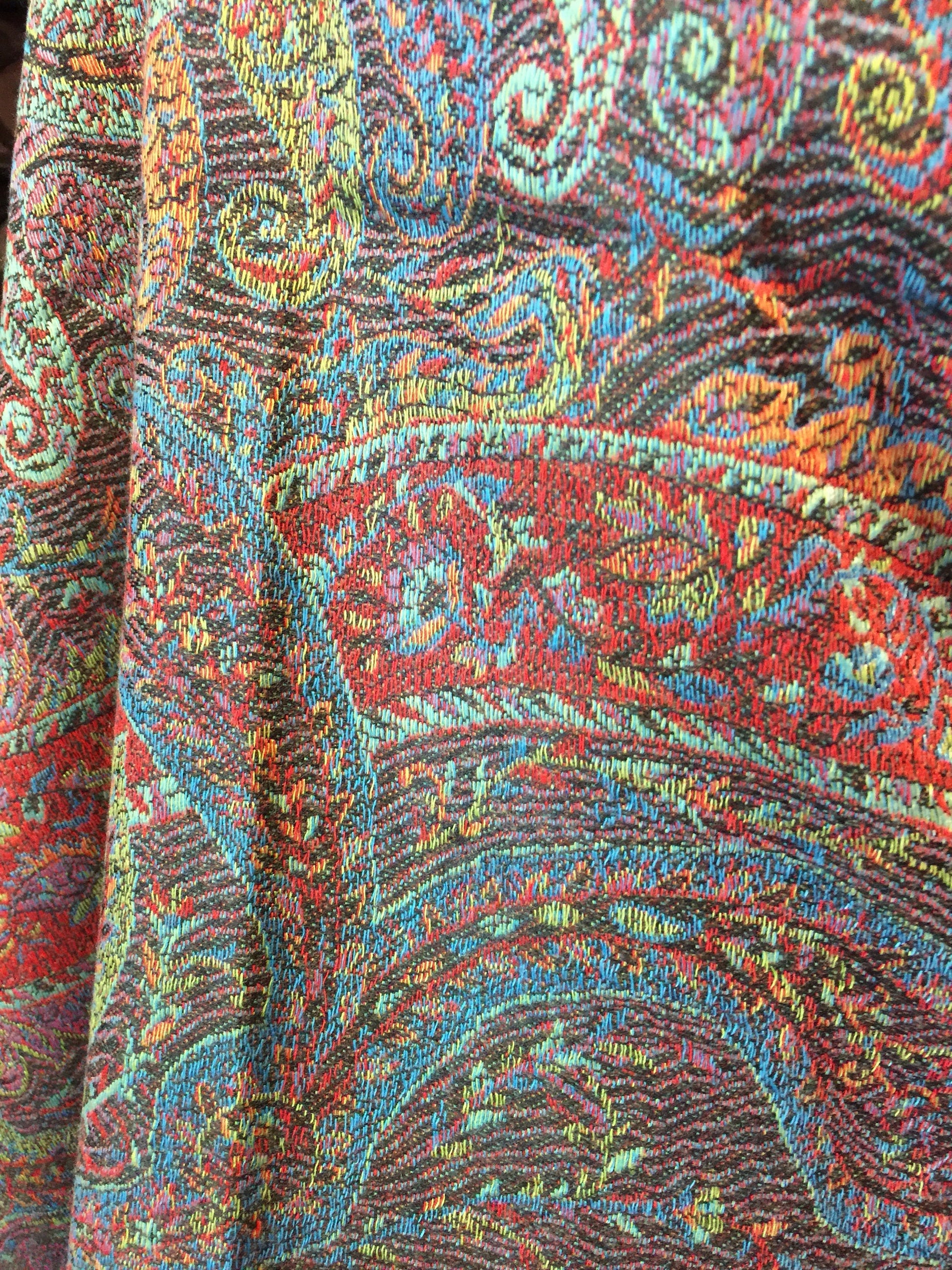 Jamawar Paisley Brocade Pashmina Scarf Wrap Shawl