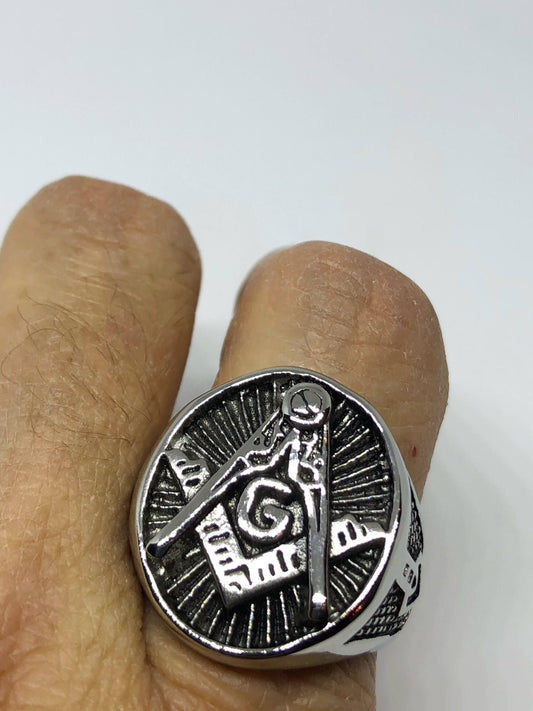 Vintage Free Mason G Mens Ring Stainless Steel