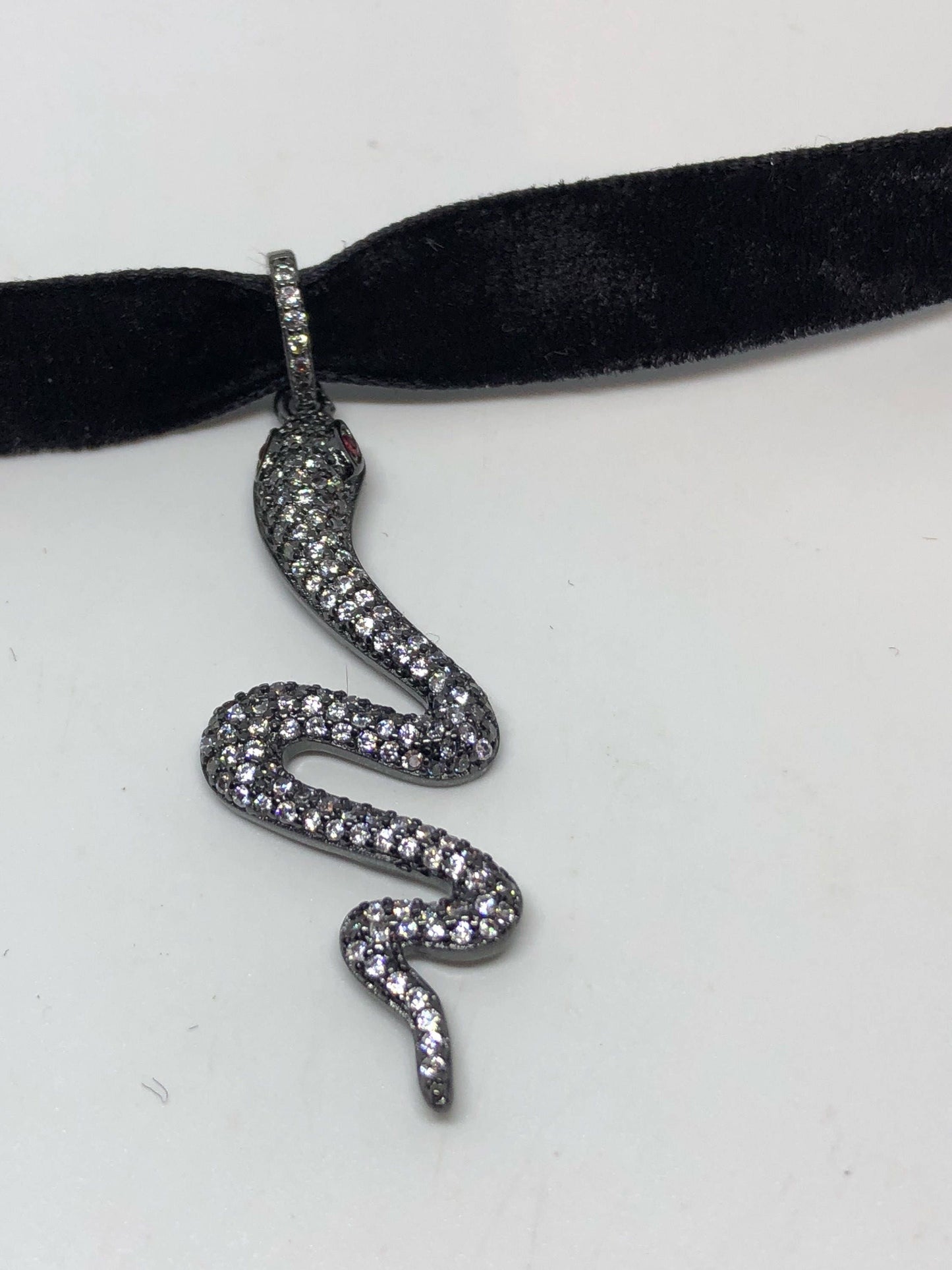 Vintage Handmade Snake Amulet Silver White Bronze Pendant