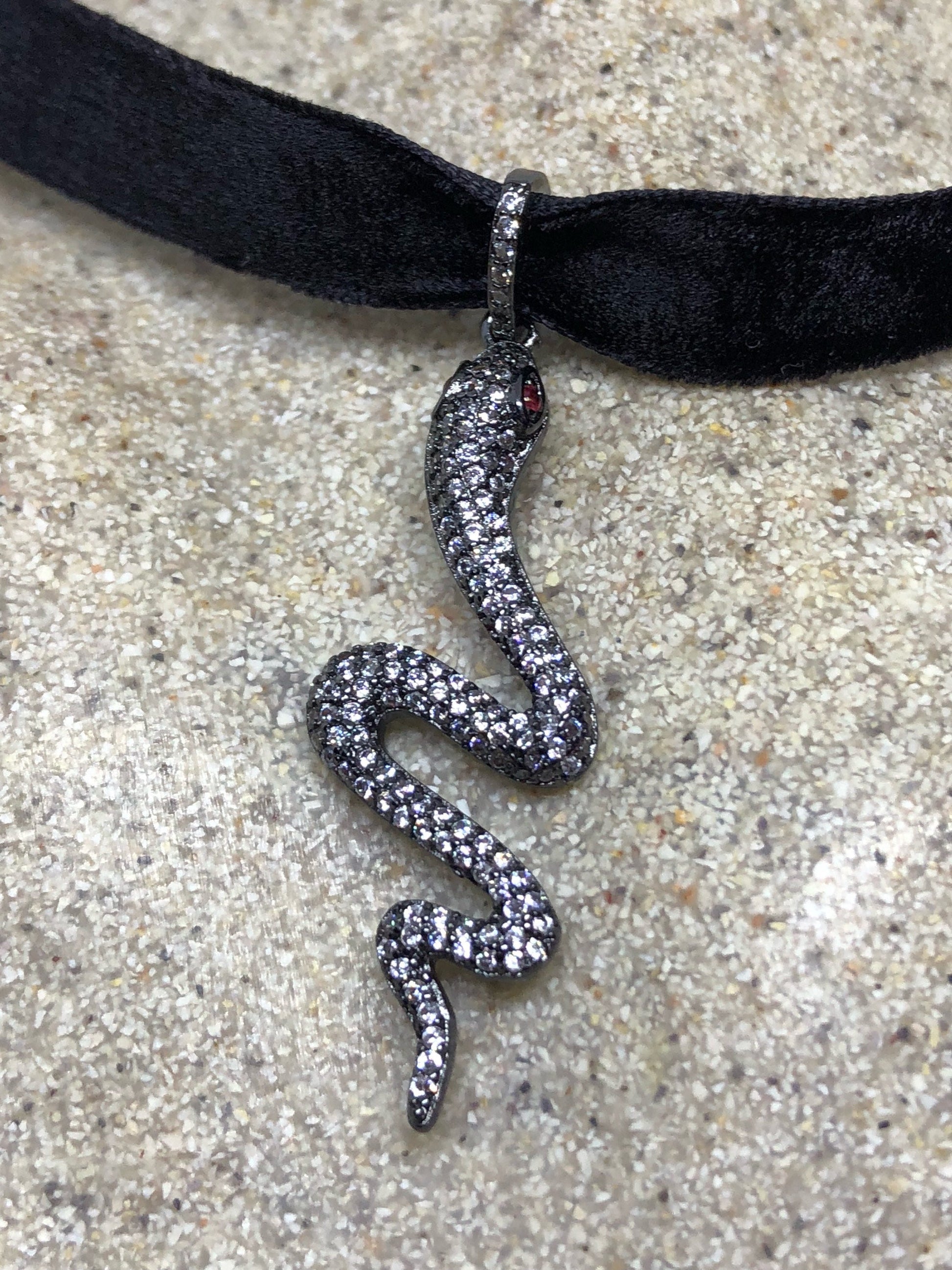 Vintage Handmade Snake Amulet Silver White Bronze Pendant