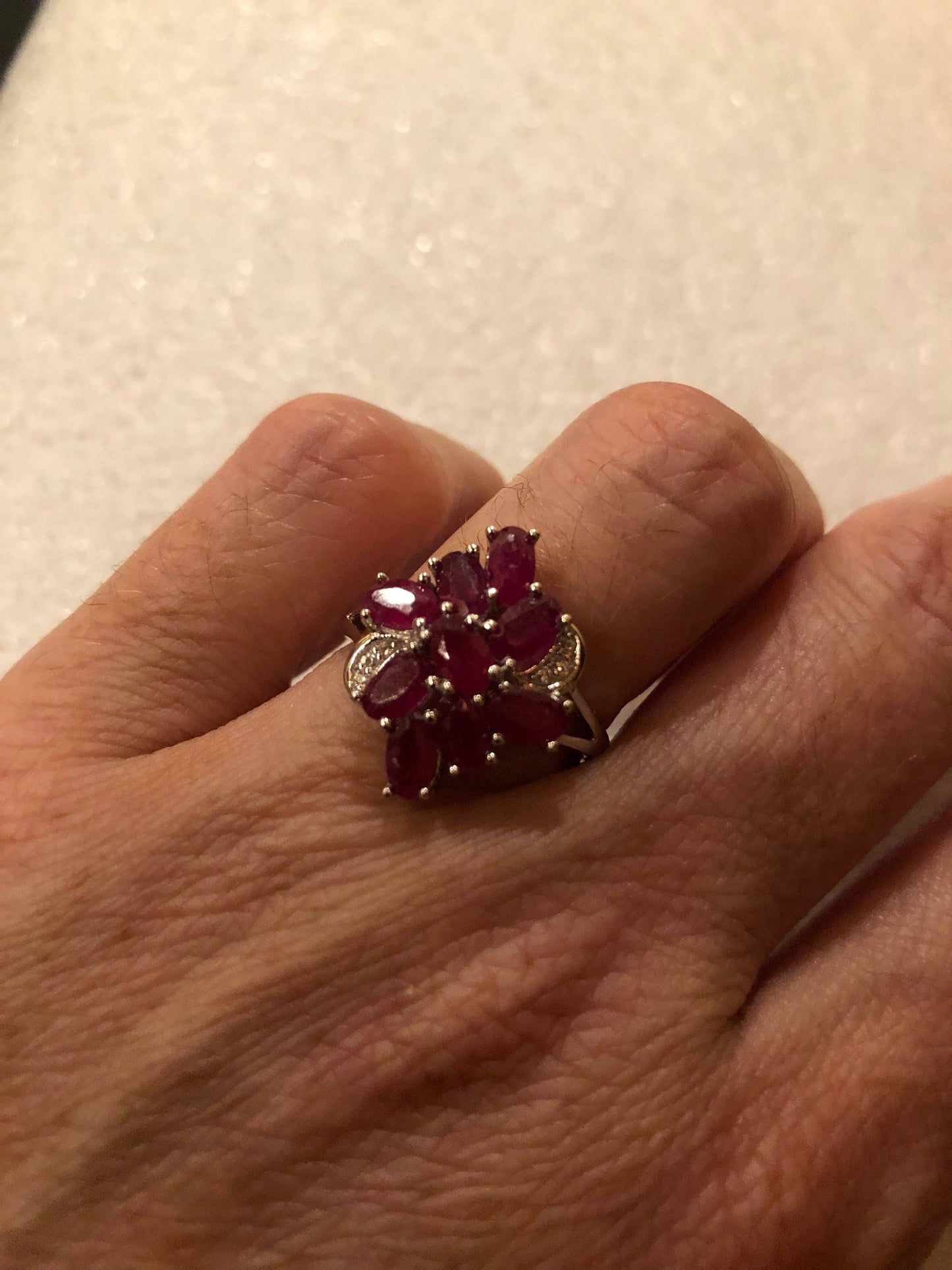 Vintage Handmade Pink Ruby Setting Sterling Silver Gothic Ring