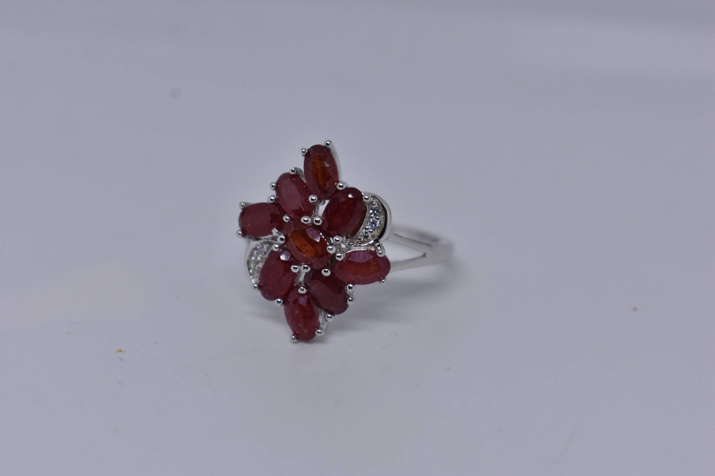 Vintage Handmade Pink Ruby Setting Sterling Silver Gothic Ring