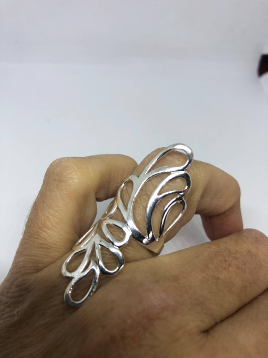 Vintage 925 Sterlin Silver Flower Spoon Ring