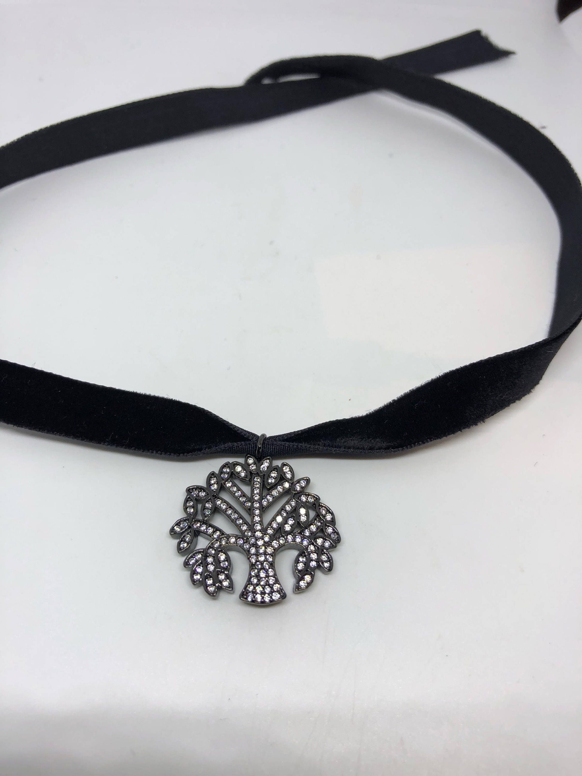 Vintage Handmade Tree of Life Amulet Silver White Bronze Pendant