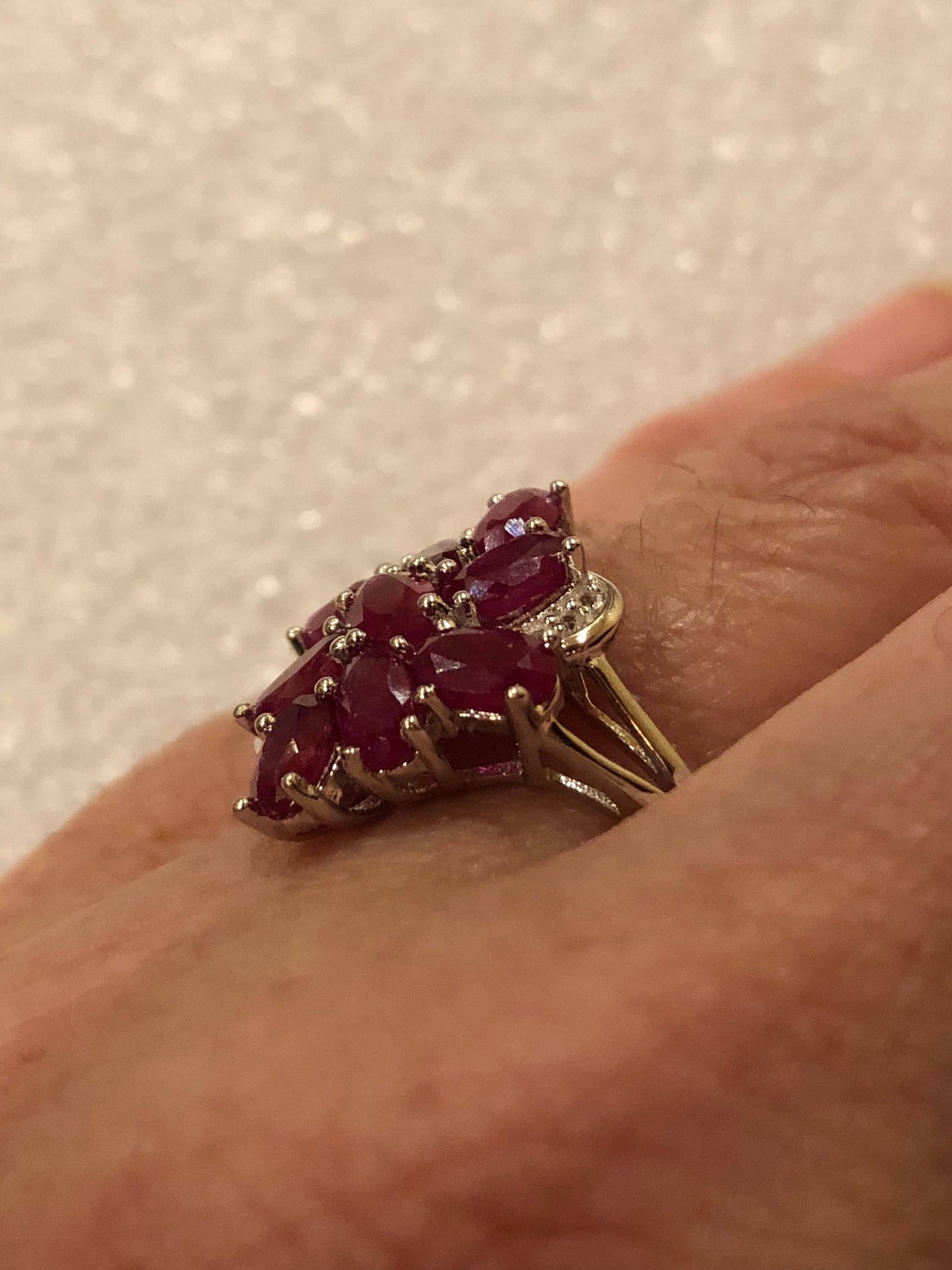 Vintage Handmade Pink Ruby Setting Sterling Silver Gothic Ring