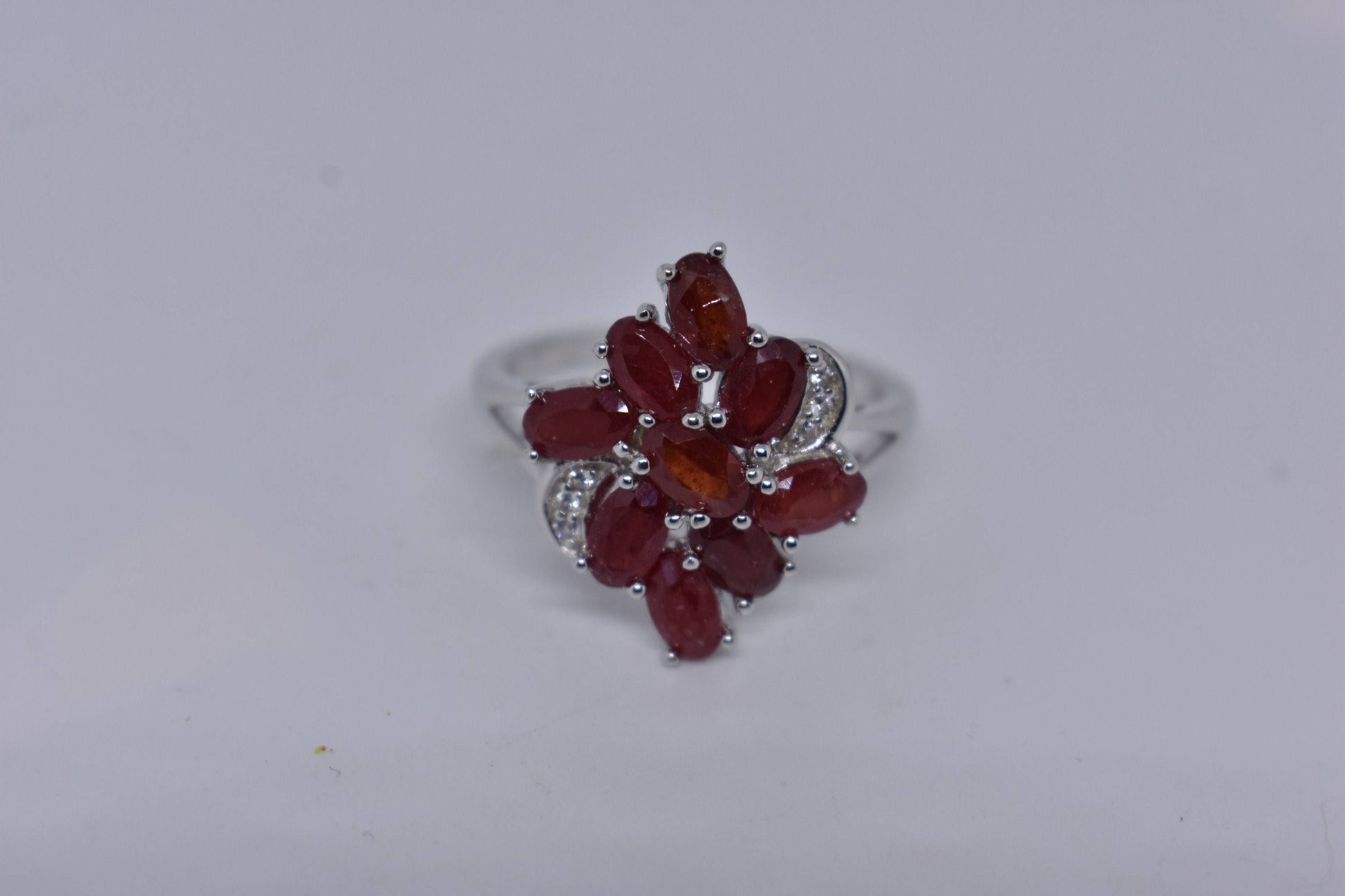 Vintage Handmade Pink Ruby Setting Sterling Silver Gothic Ring