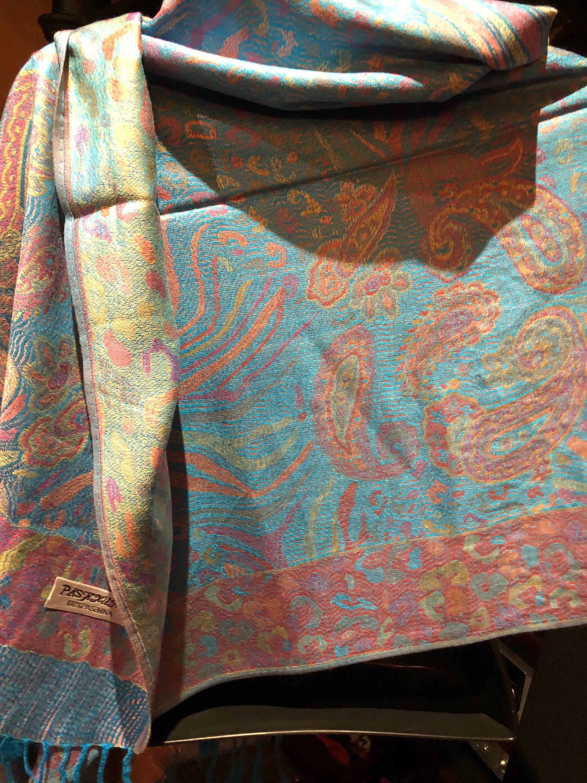 Vintage Paisley Brocade Pashmina Scarf Wrap Shawl