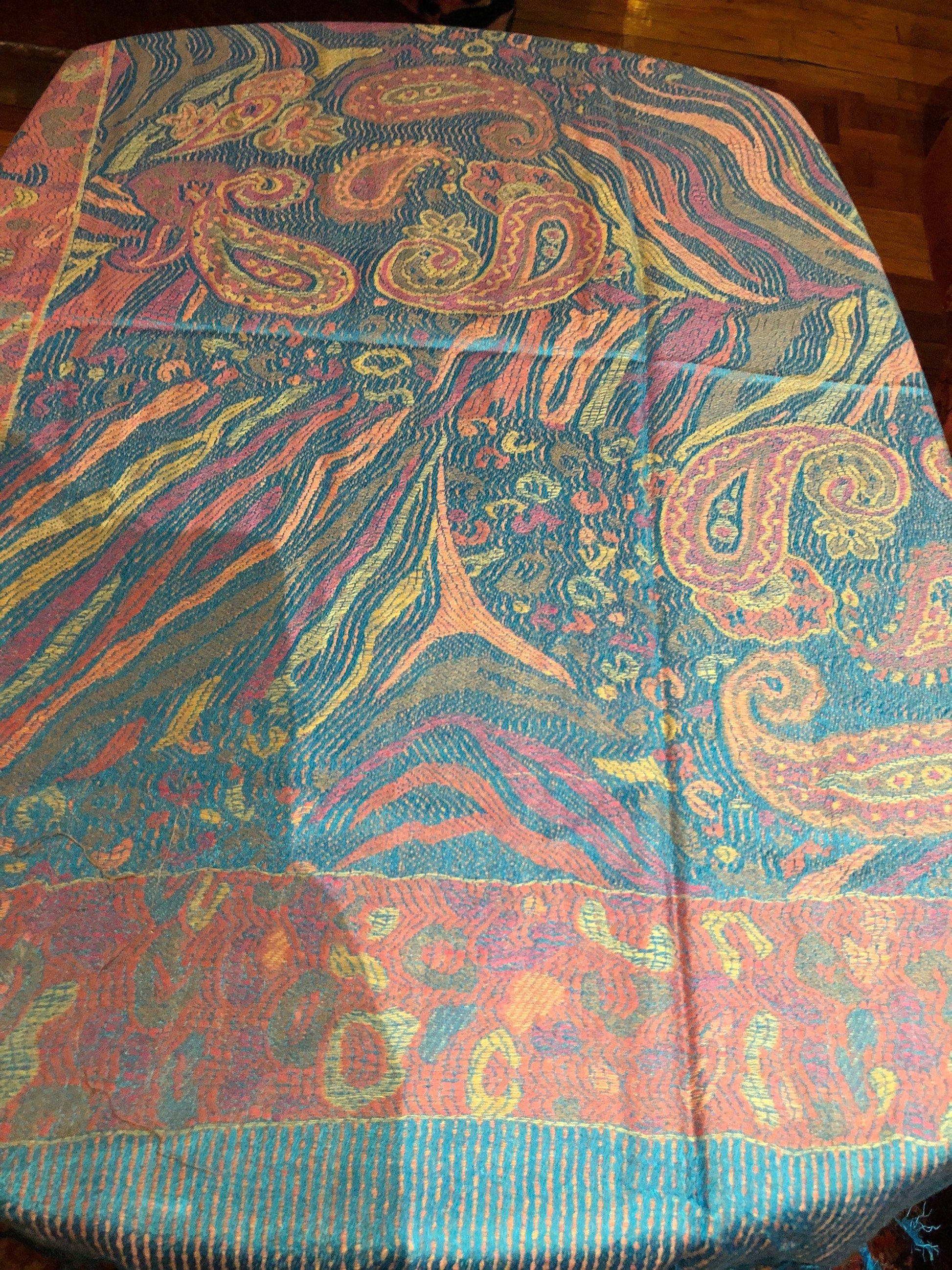 Vintage Paisley Brocade Pashmina Scarf Wrap Shawl