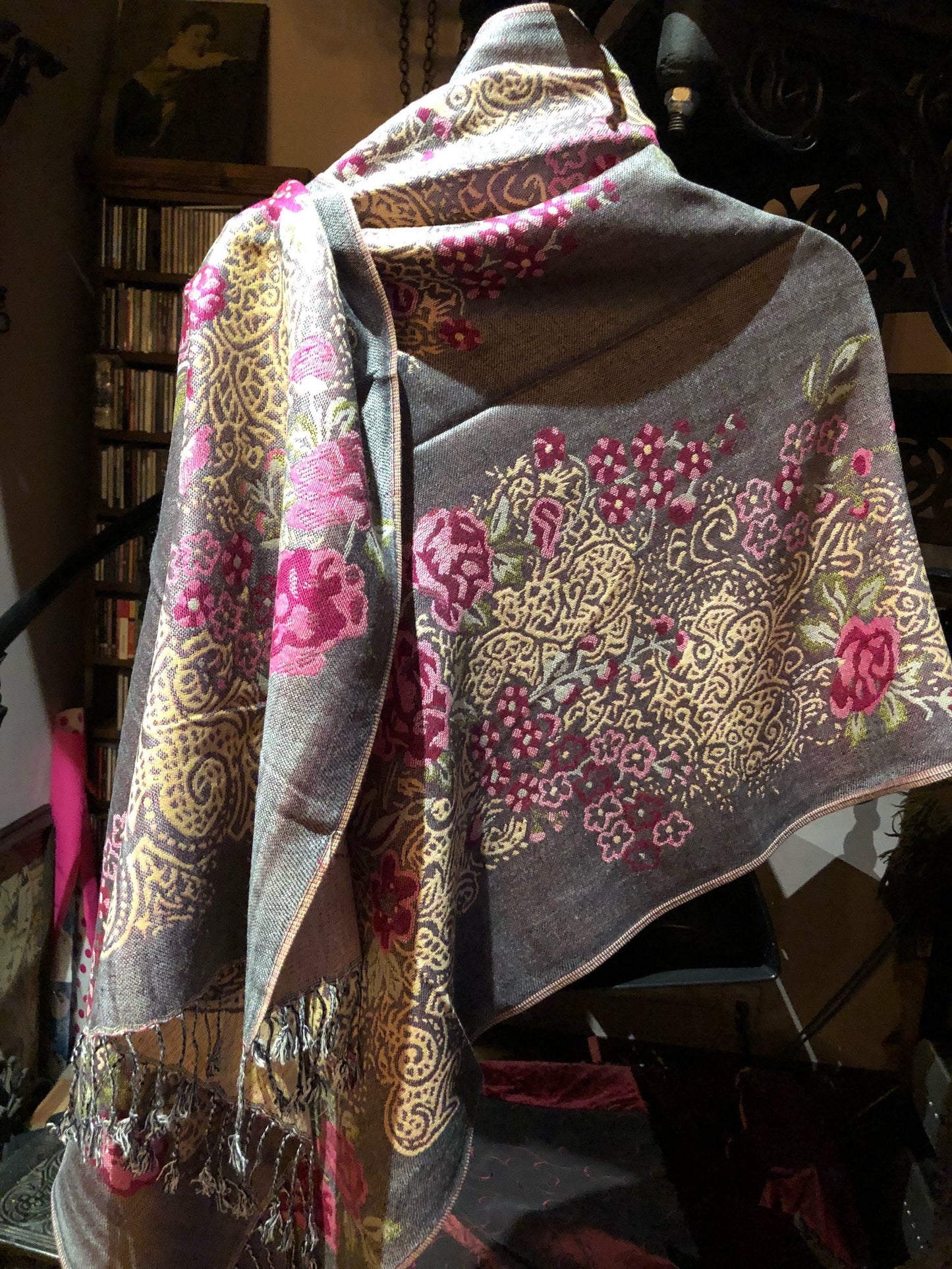 Vintage Paisley Brocade Pashmina Scarf Wrap