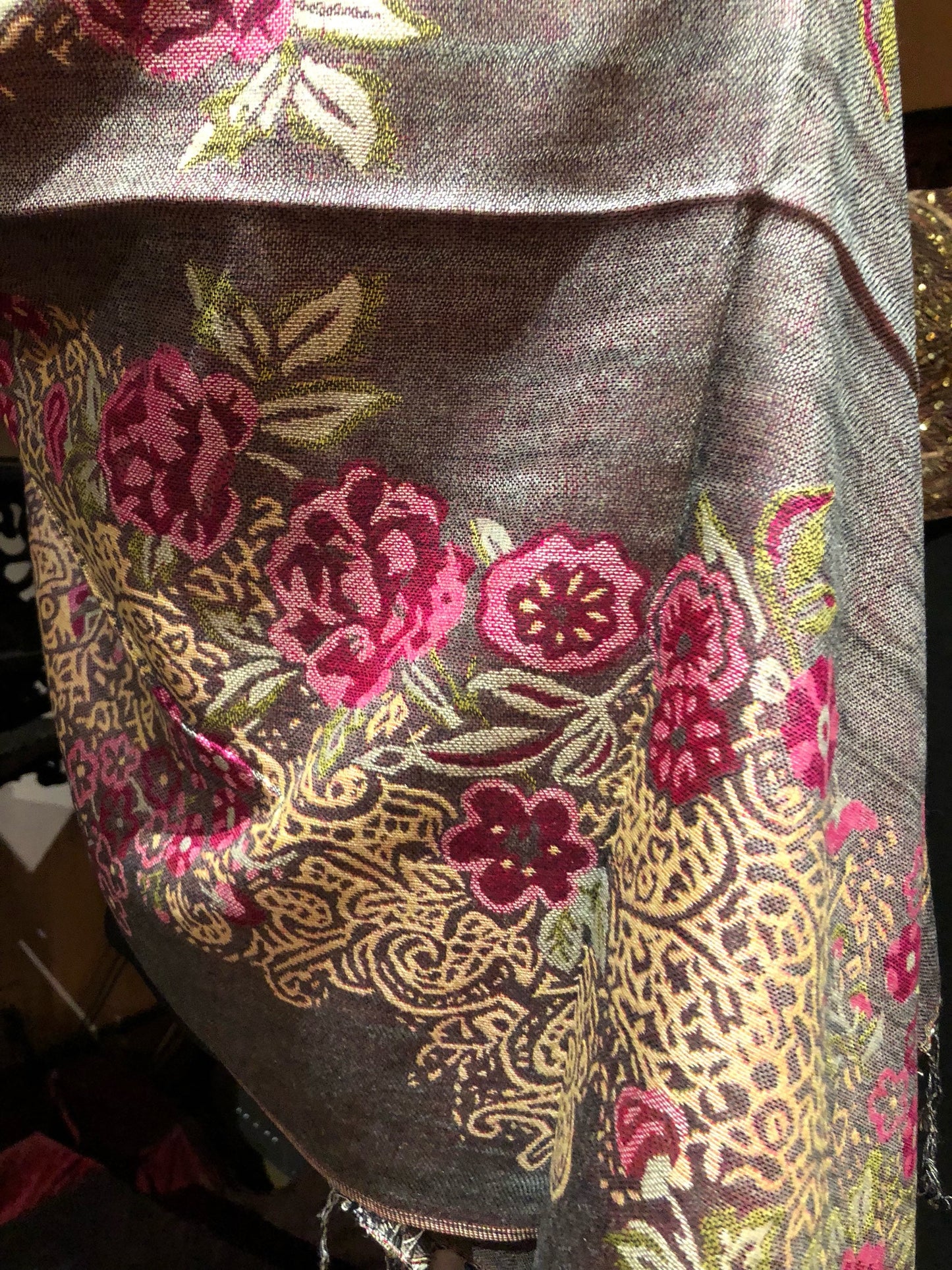 Vintage Paisley Brocade Pashmina Scarf Wrap