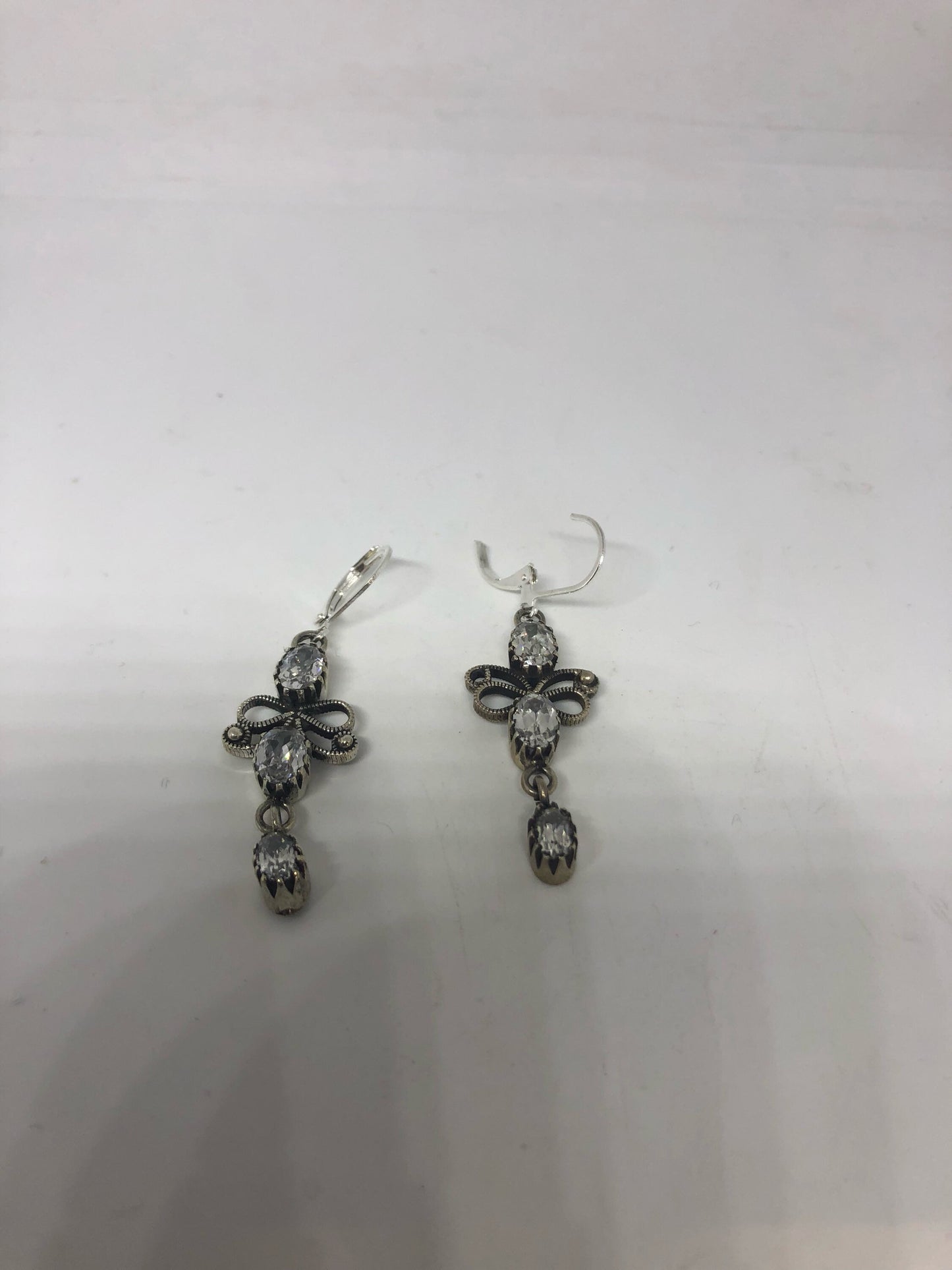 Real Clear Crystal Cubic Zirconia 925 Sterling Silver dangle earrings