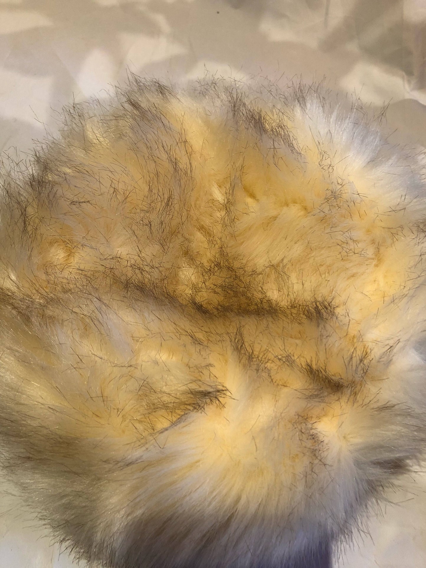 Vintage ivory Faux Fox Fur Russian Deco Trapper Hat