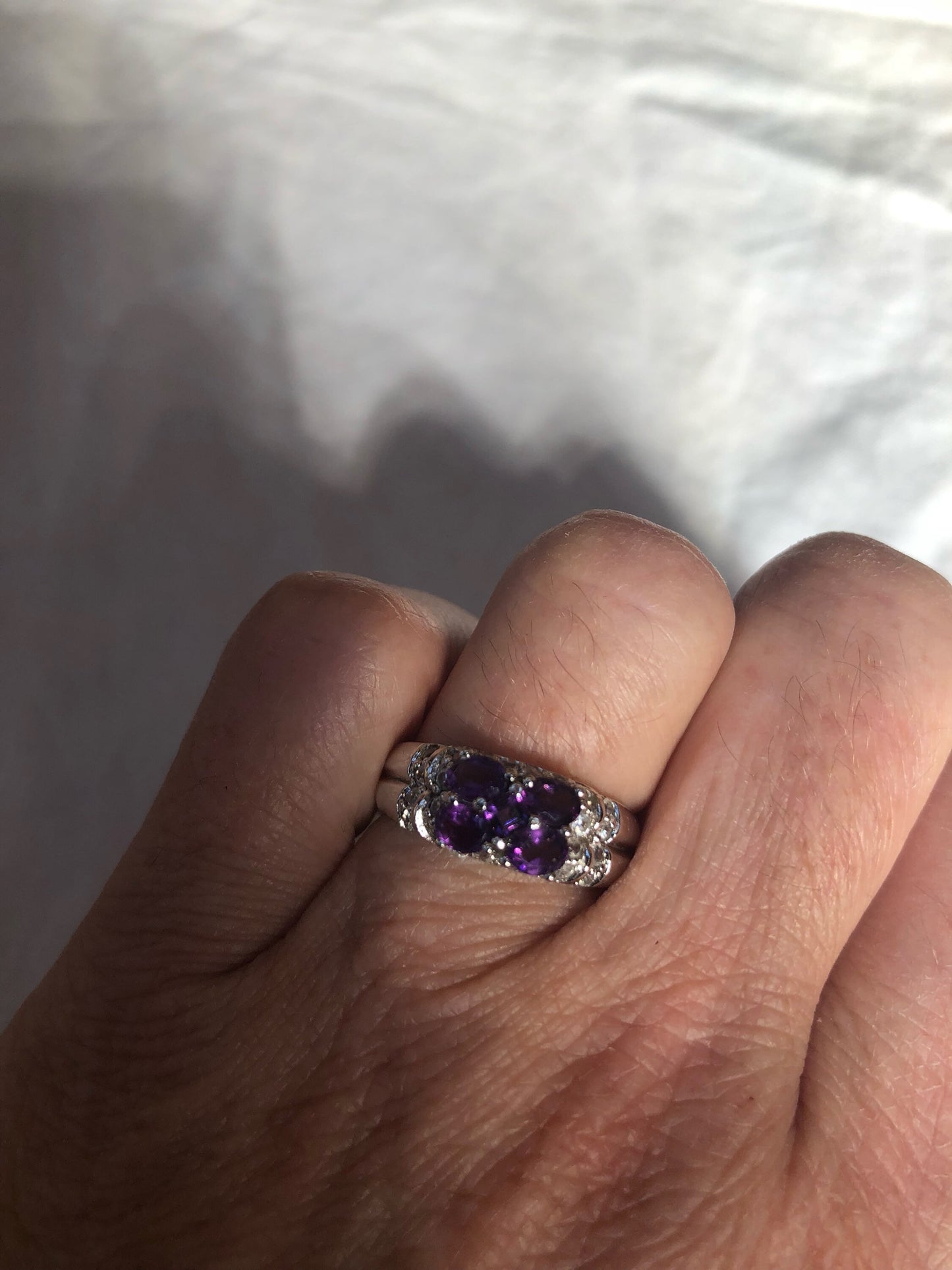 Vintage Handmade Deep Purple Genuine Amethyst Setting 925 Sterling Silver Gothic Ring